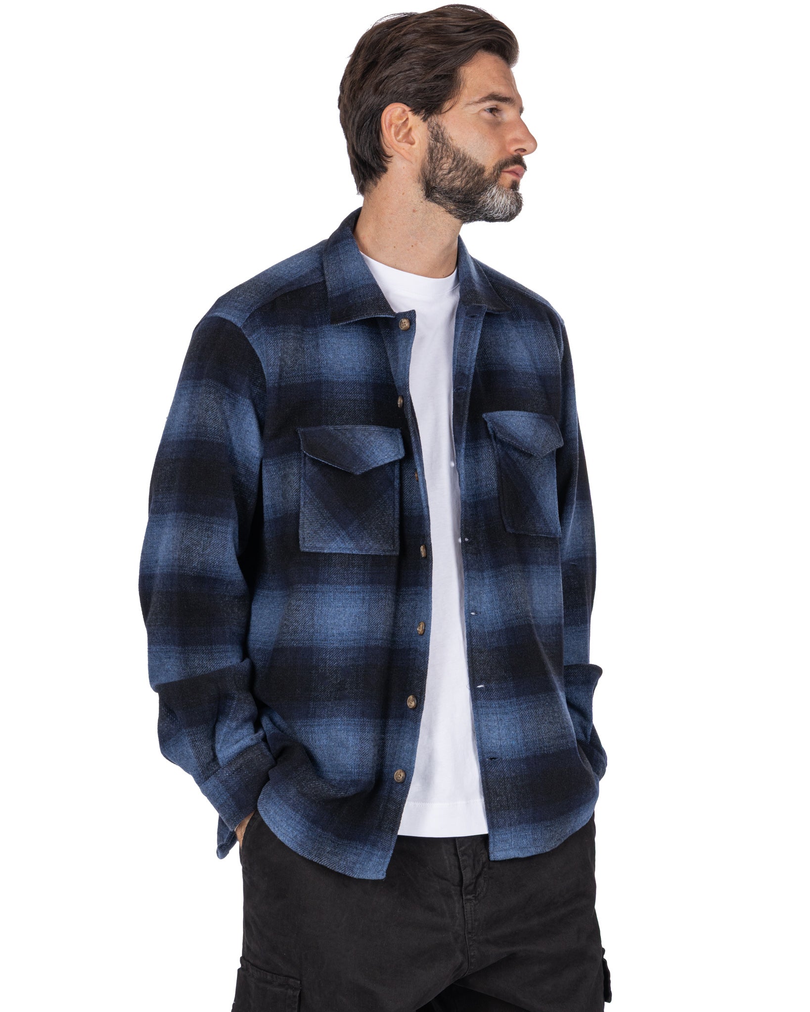 Camicia Odin a quadri blu