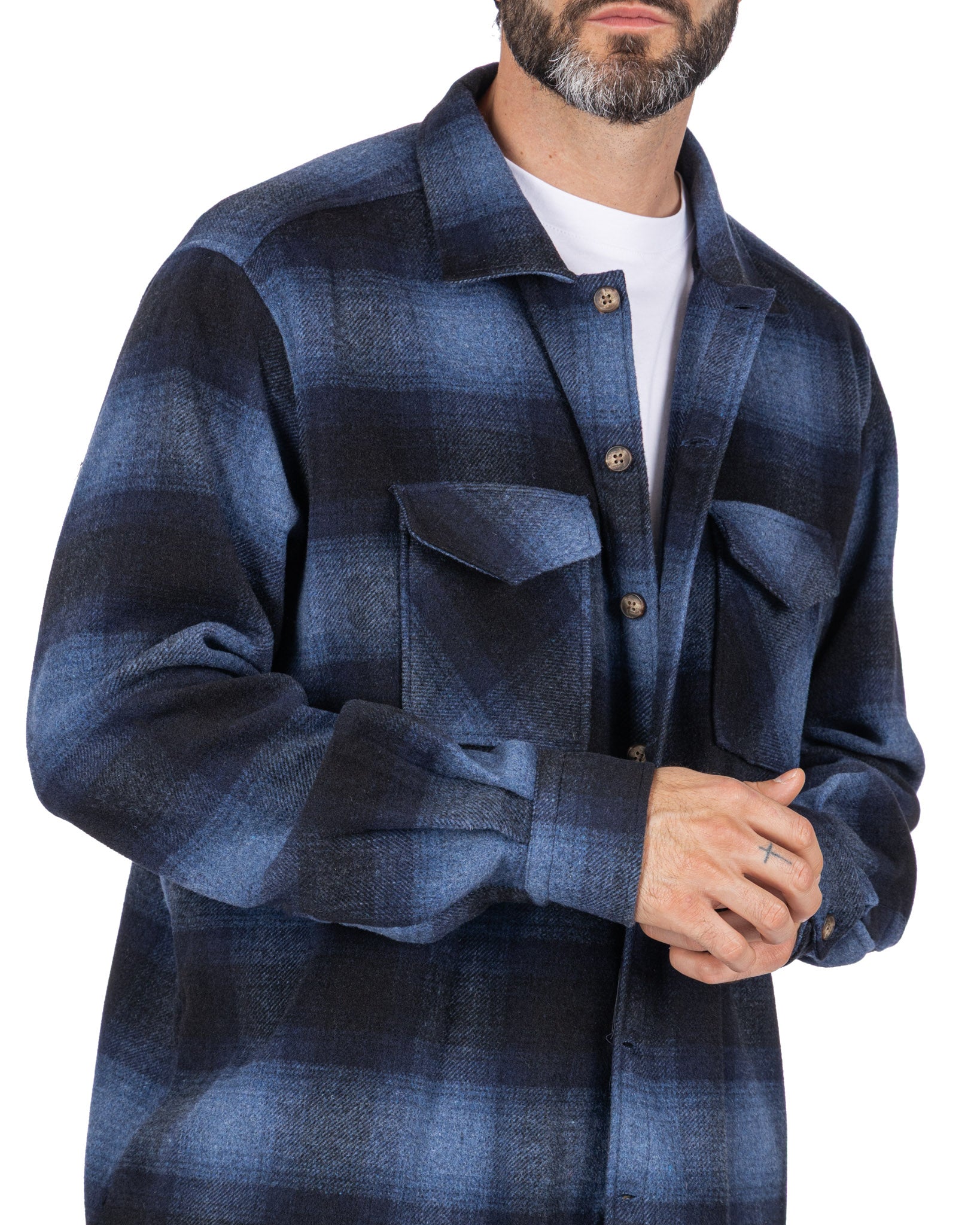 Camicia Odin a quadri blu