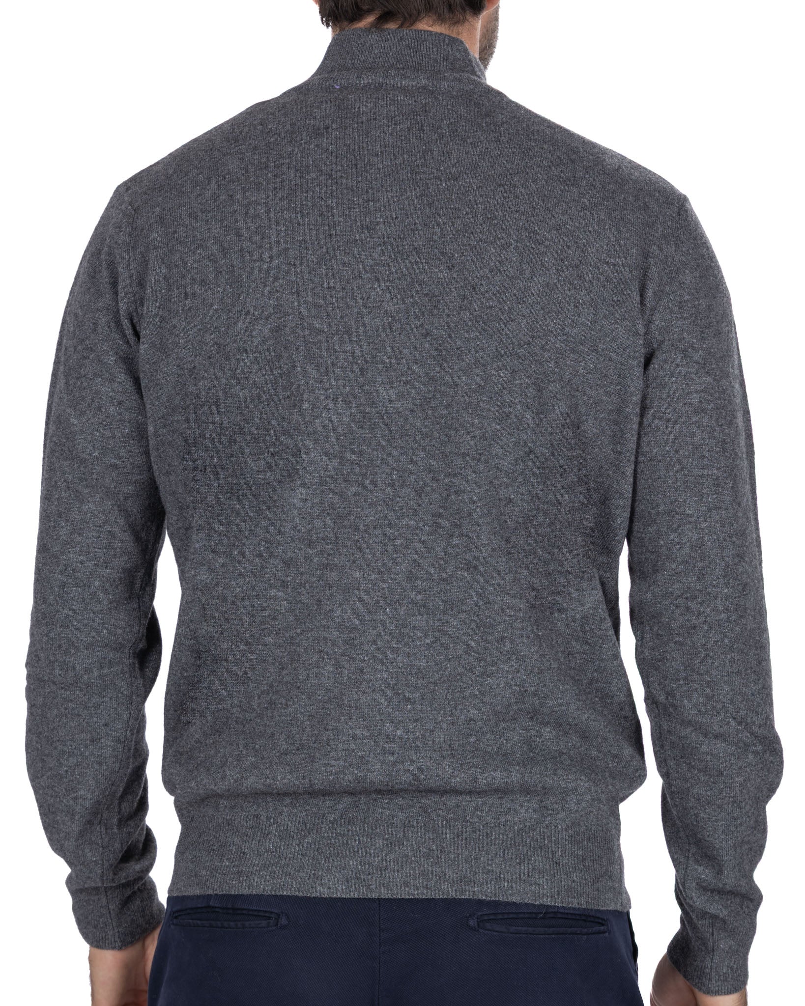 Rory zip-up turtleneck in anthracite cashmere blend