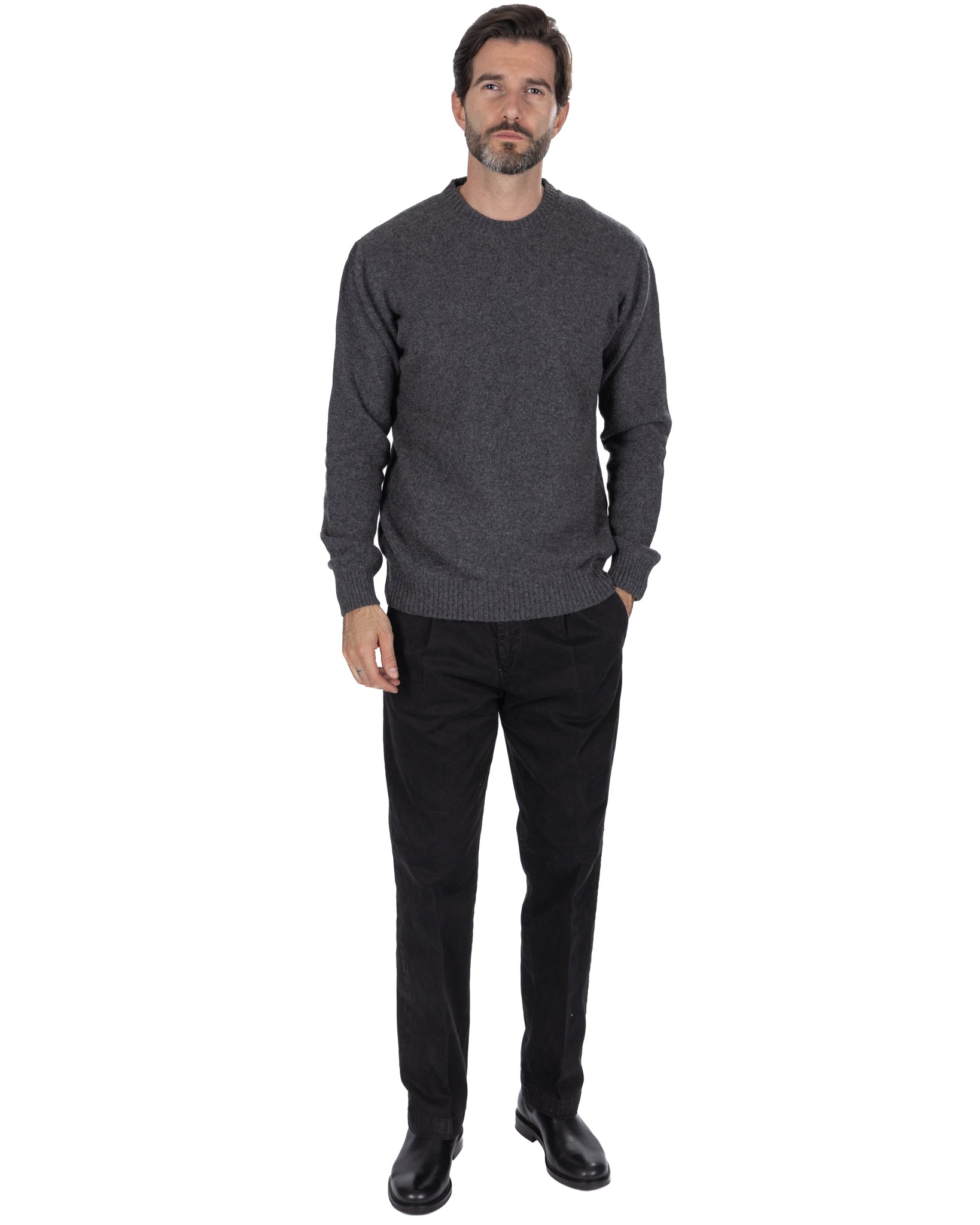 Etna crewneck in grey wool blend