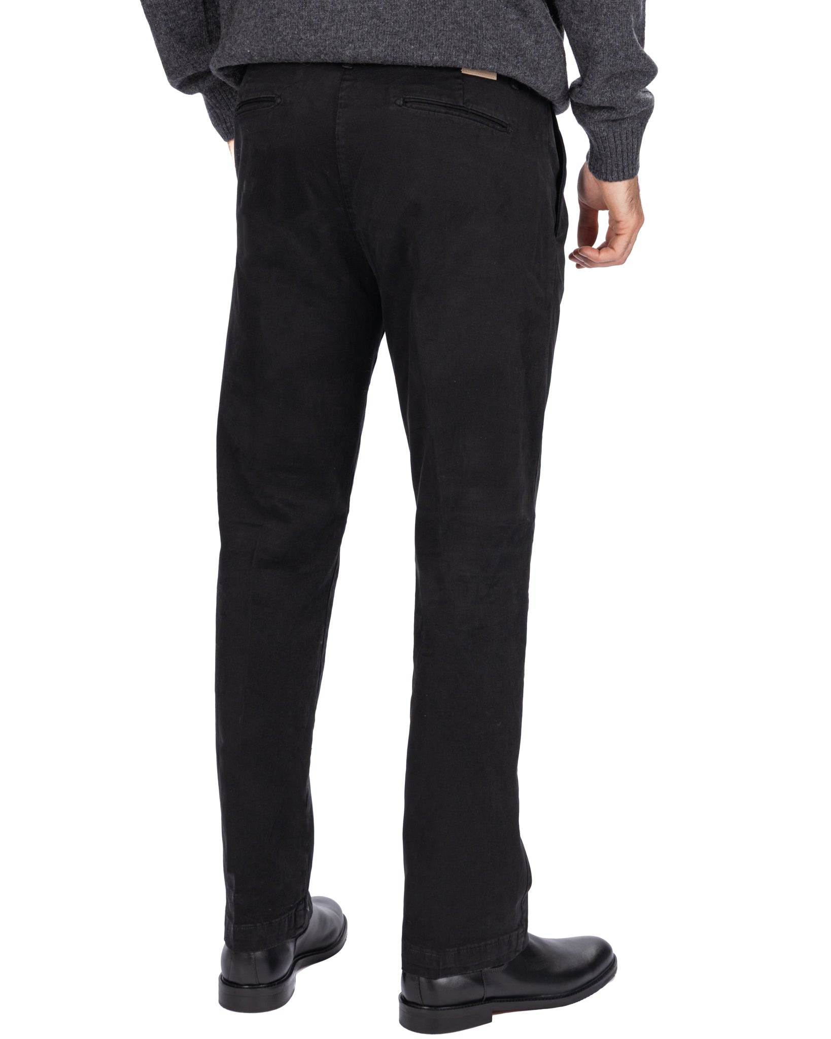 Seath - black wide cotton trousers
