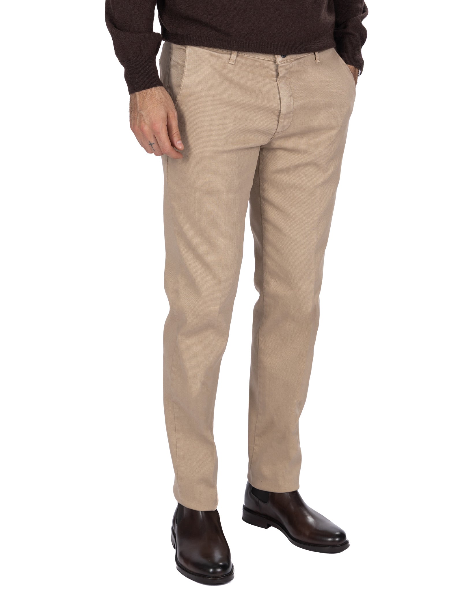 Pantalone Jack in cotone armaturato beige