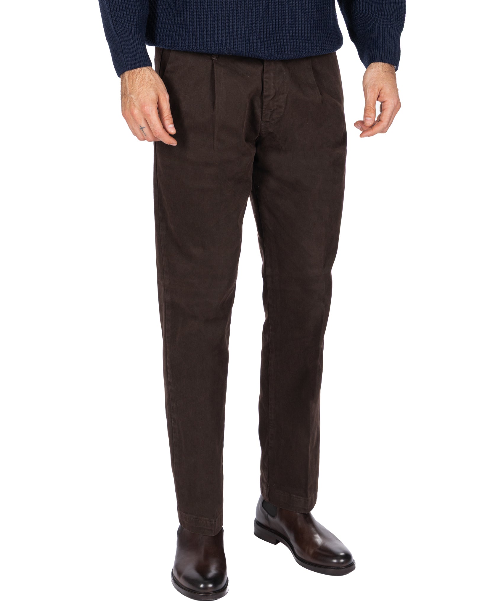 Sean trousers in dark brown cotton