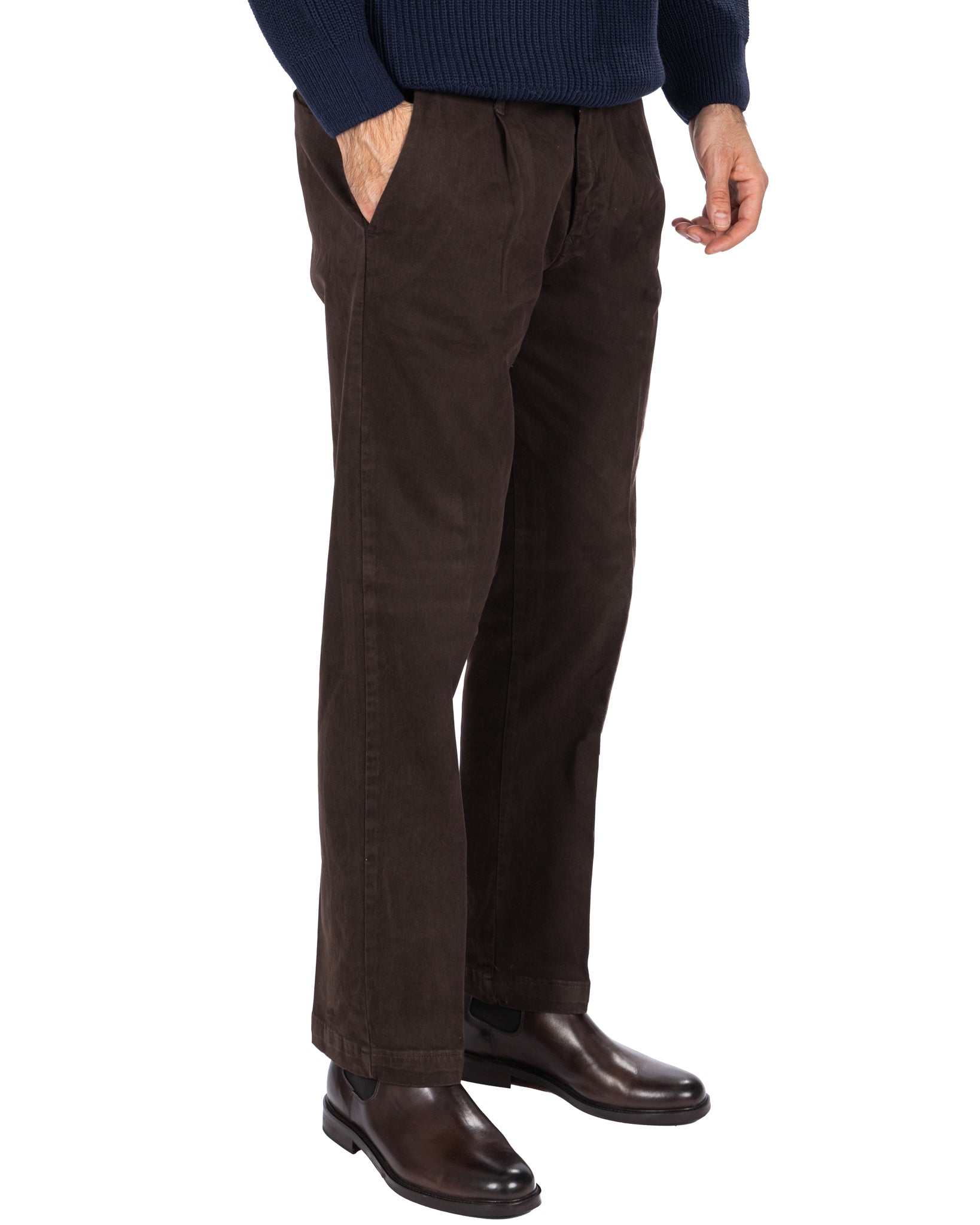Sean trousers in dark brown cotton