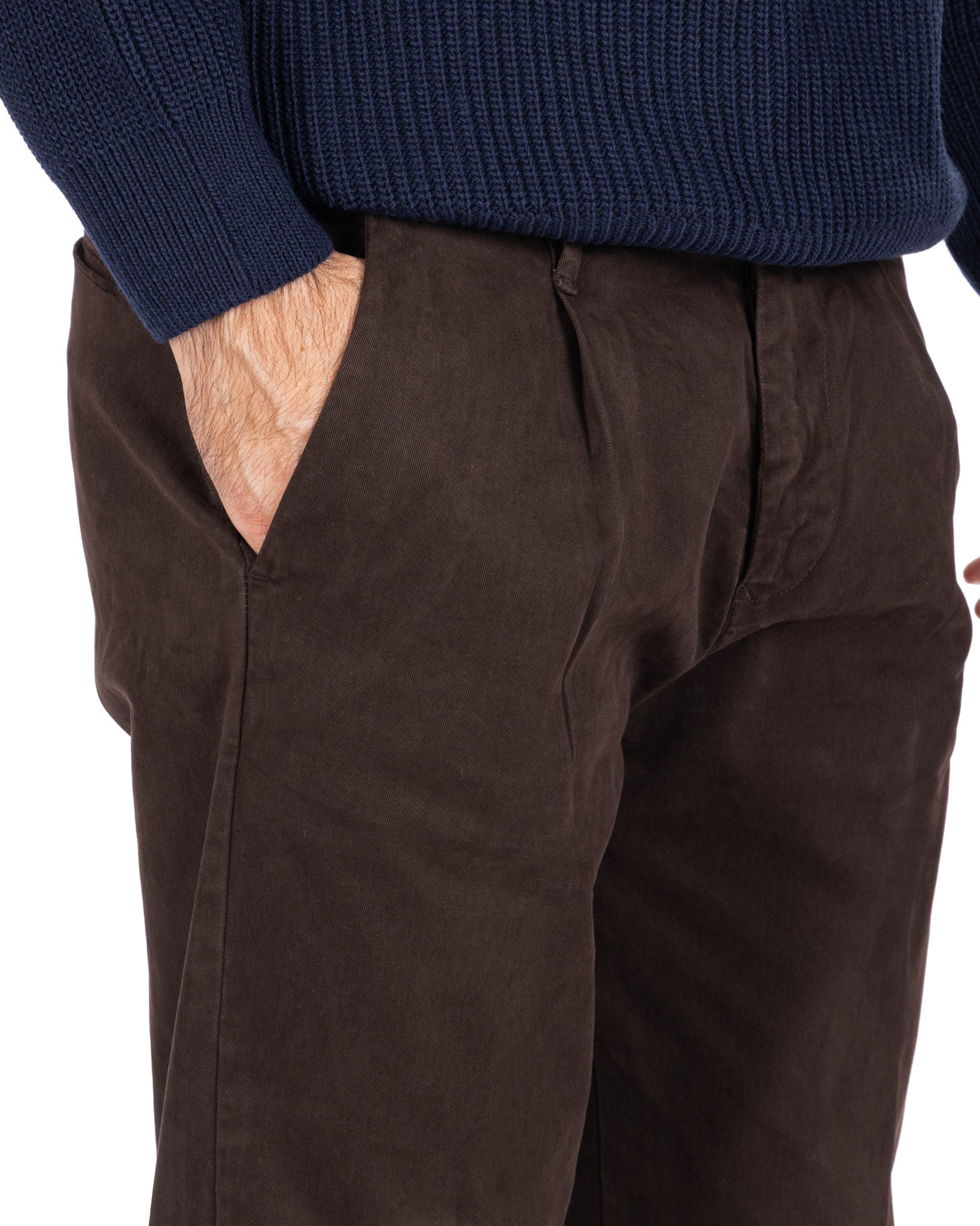 Sean trousers in dark brown cotton