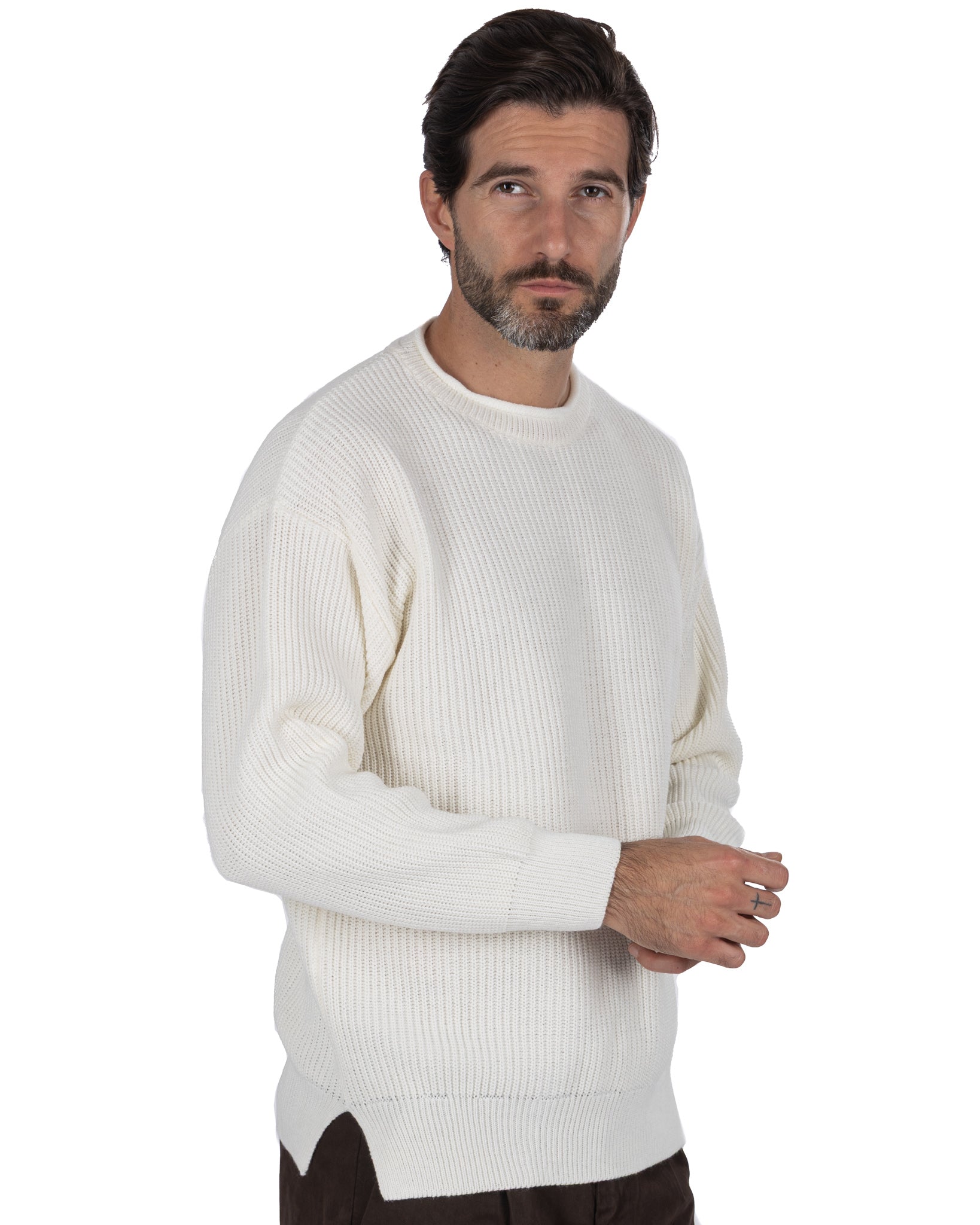 Sven cream ribbed crewneck