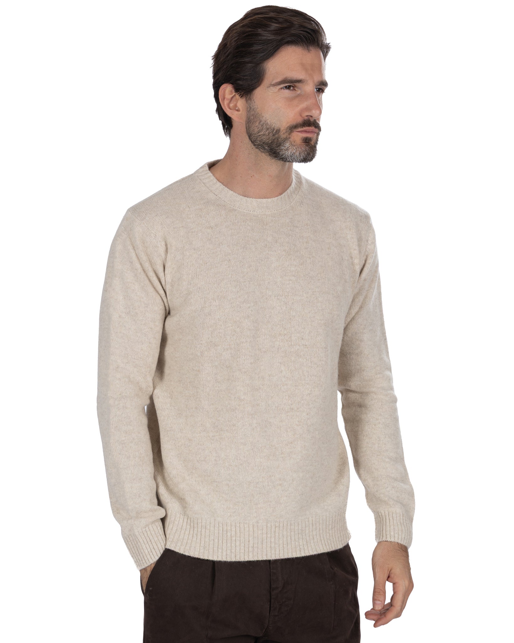 Etna crewneck in sand wool blend