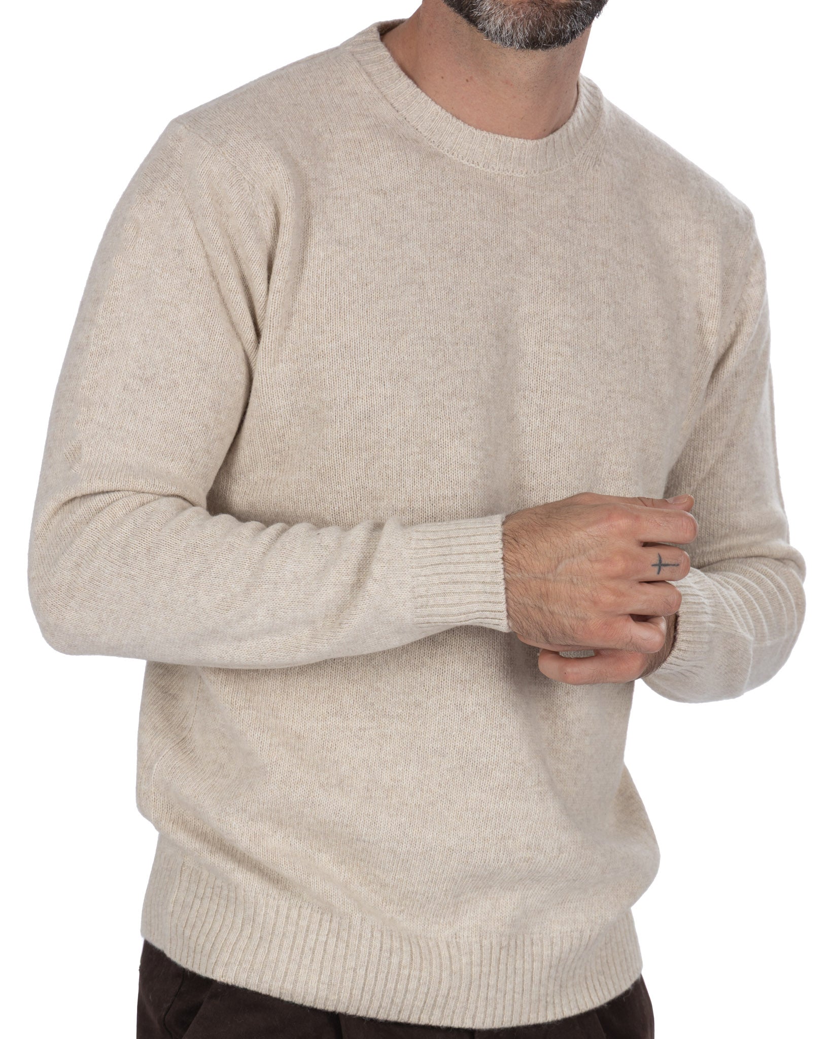 Etna crewneck in sand wool blend
