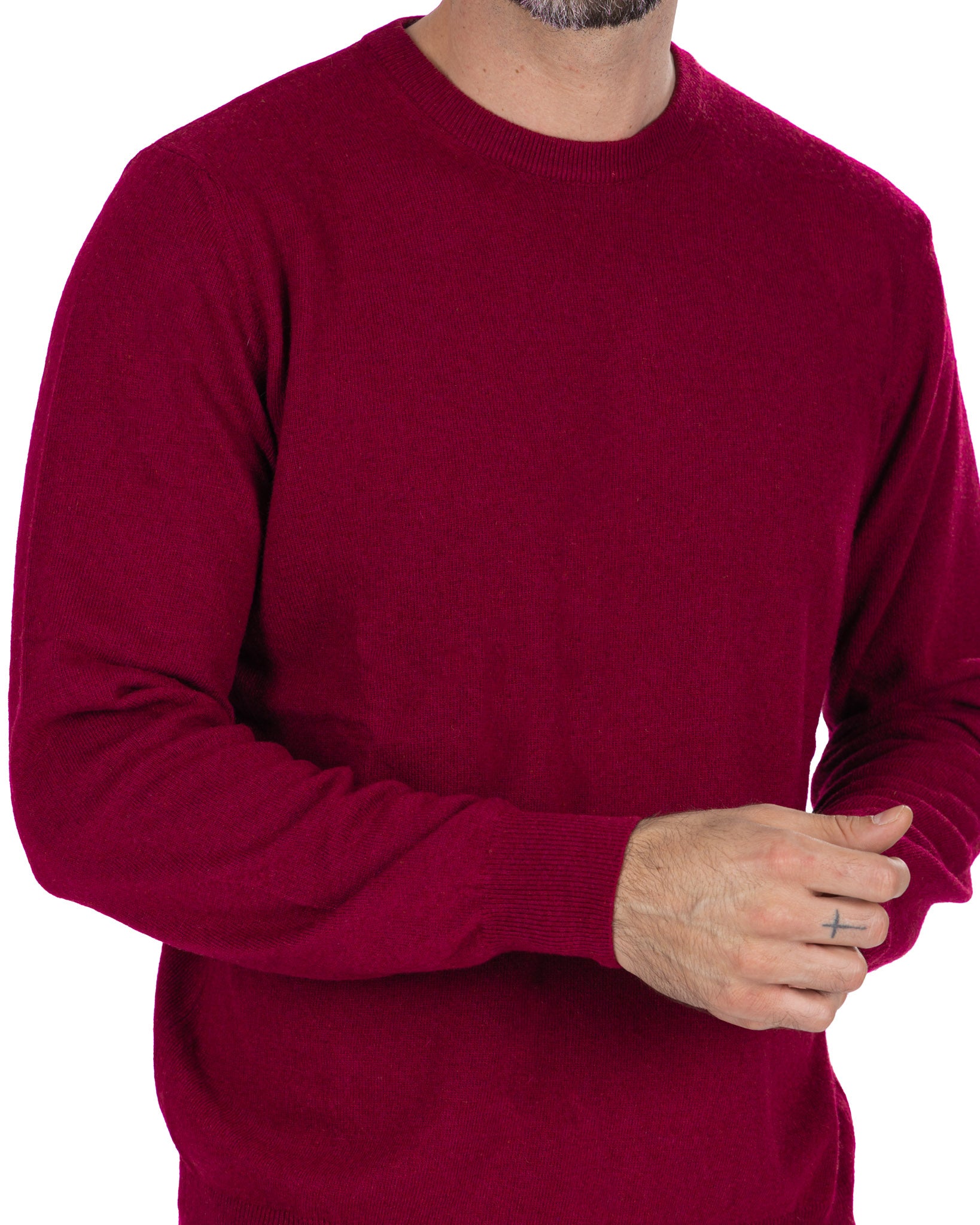 Dustin Crewneck in Burgundy Cashmere Blend