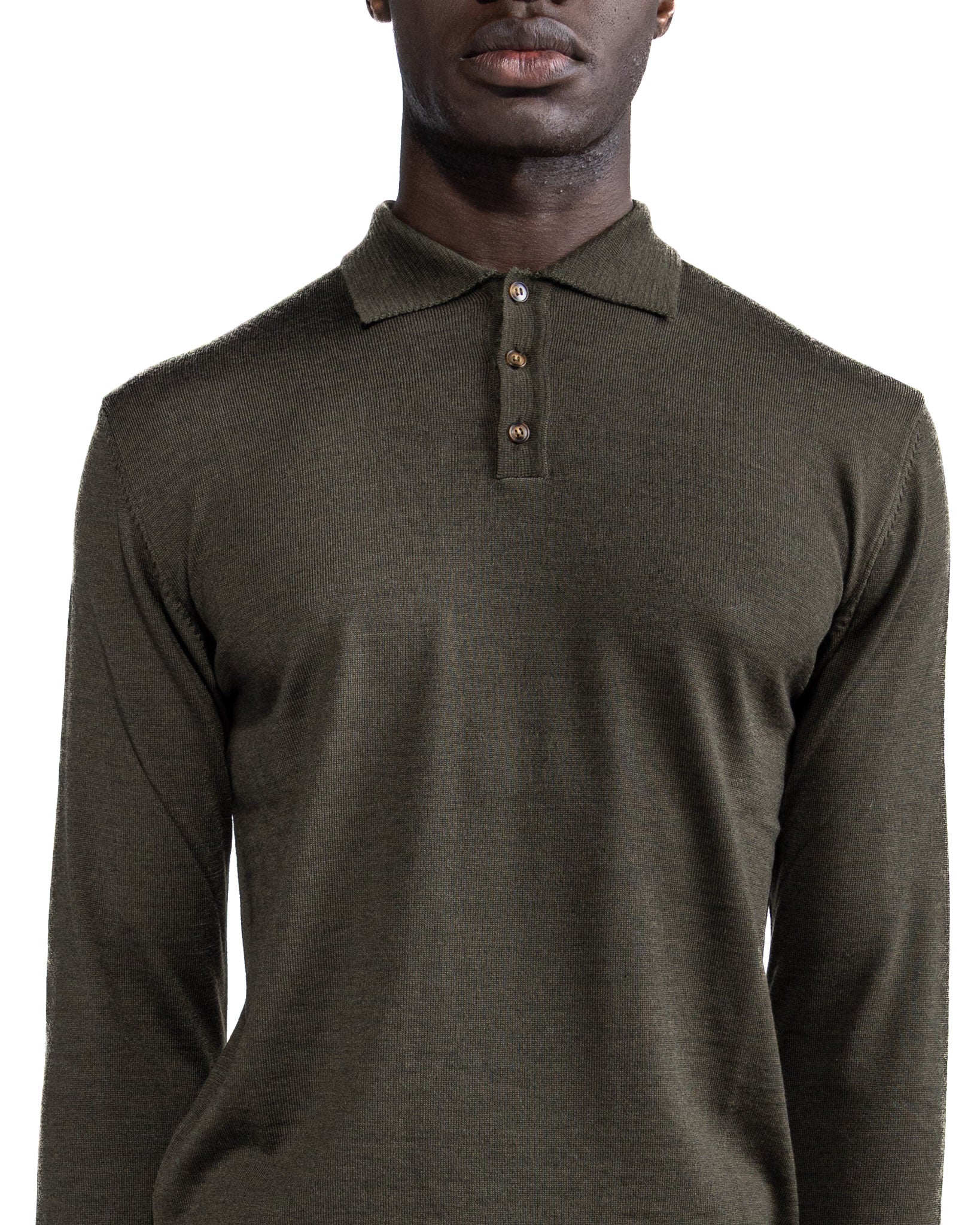 Polo Rovigo en laine militaire Tollegno