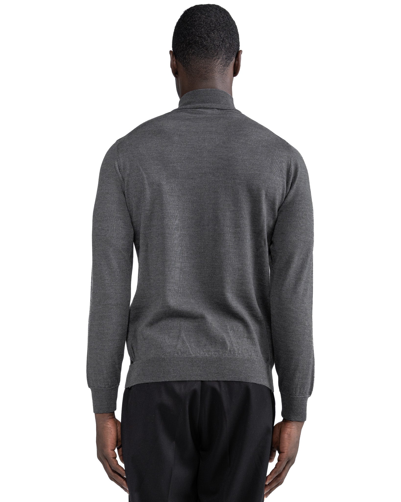 Ancona polo shirt in grey Tollegno wool