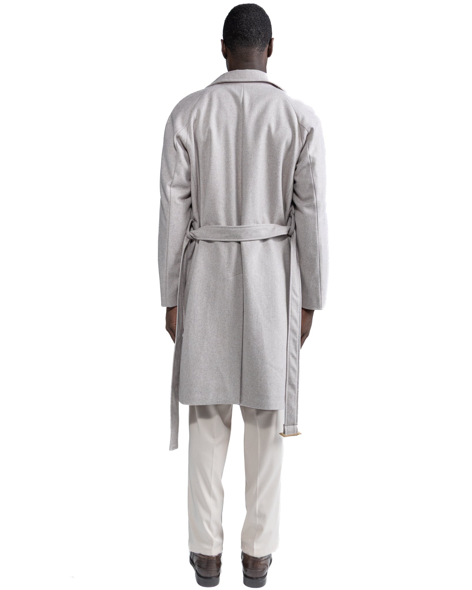 Manteau long Freud en flanelle beige