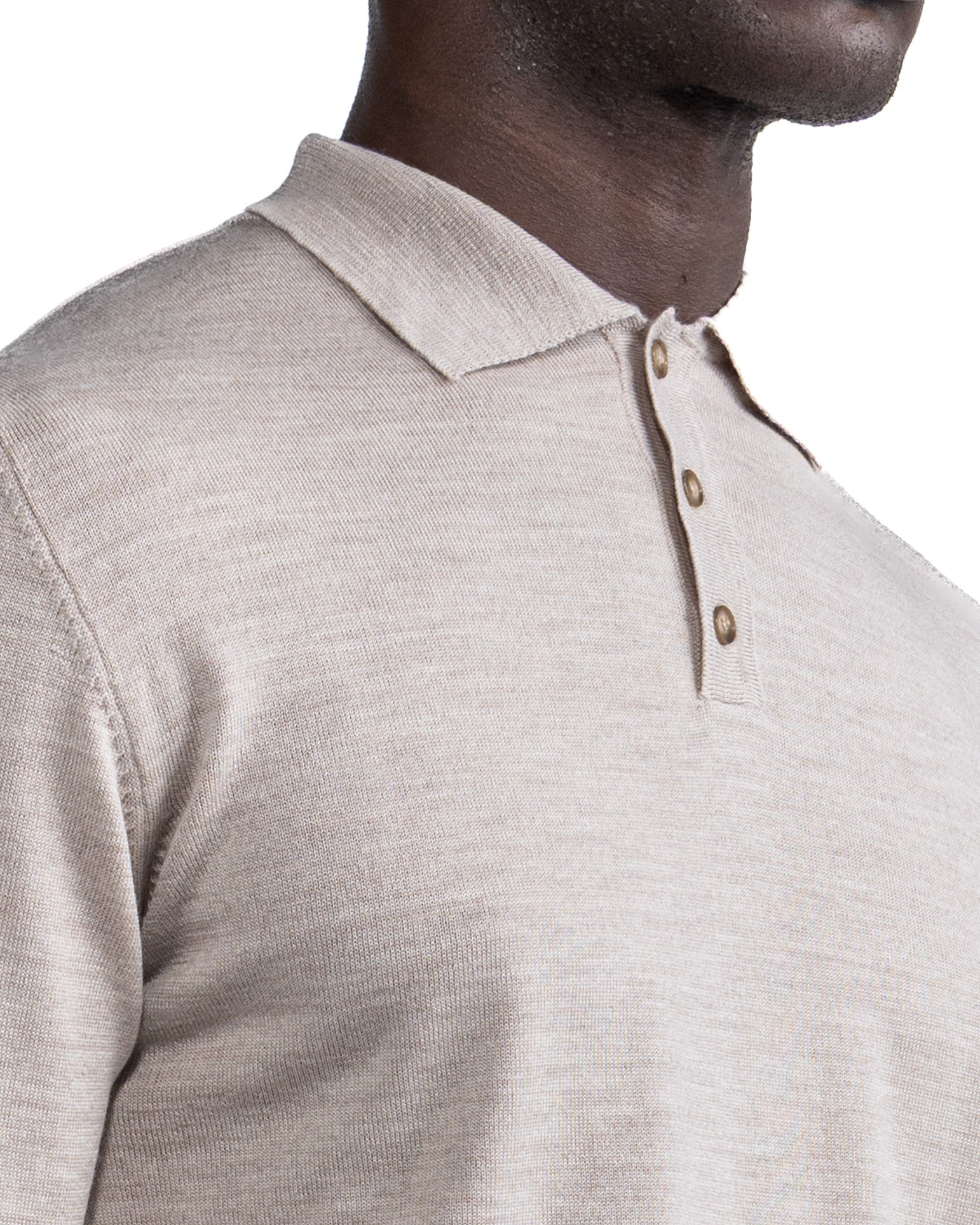 Polo Rovigo in Tollegno wool sand