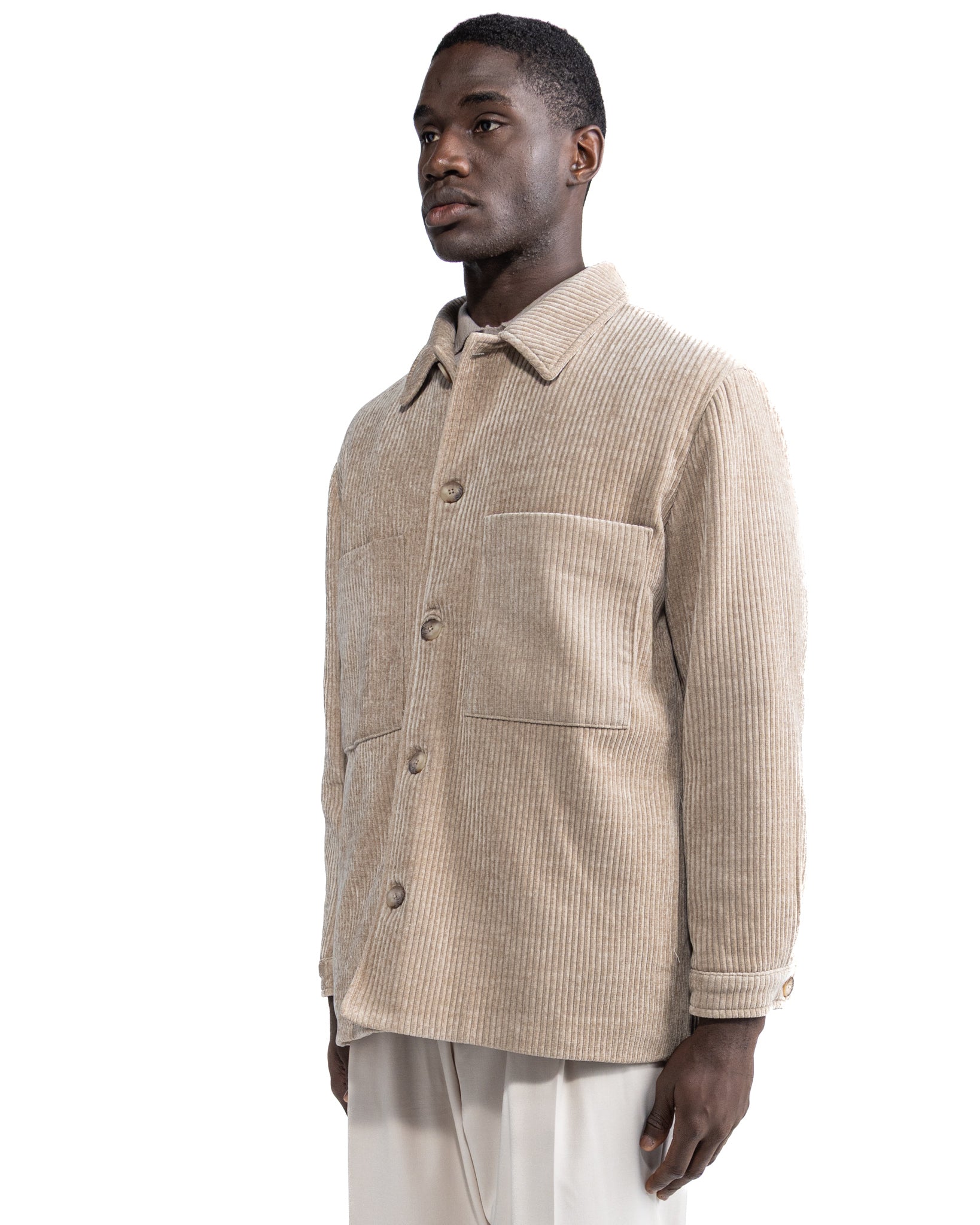 Veste oversize Jeremie en velours beige