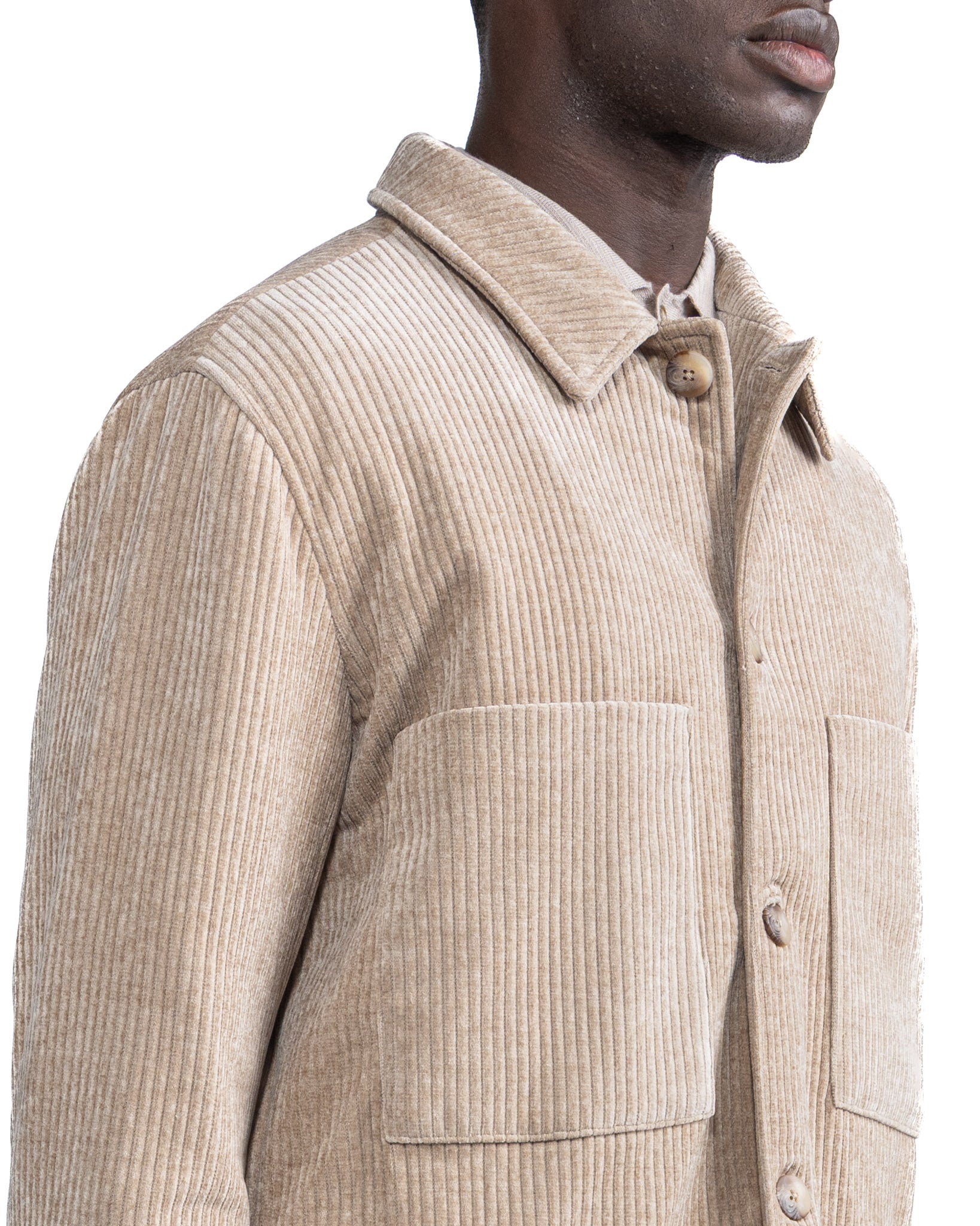 Veste oversize Jeremie en velours beige