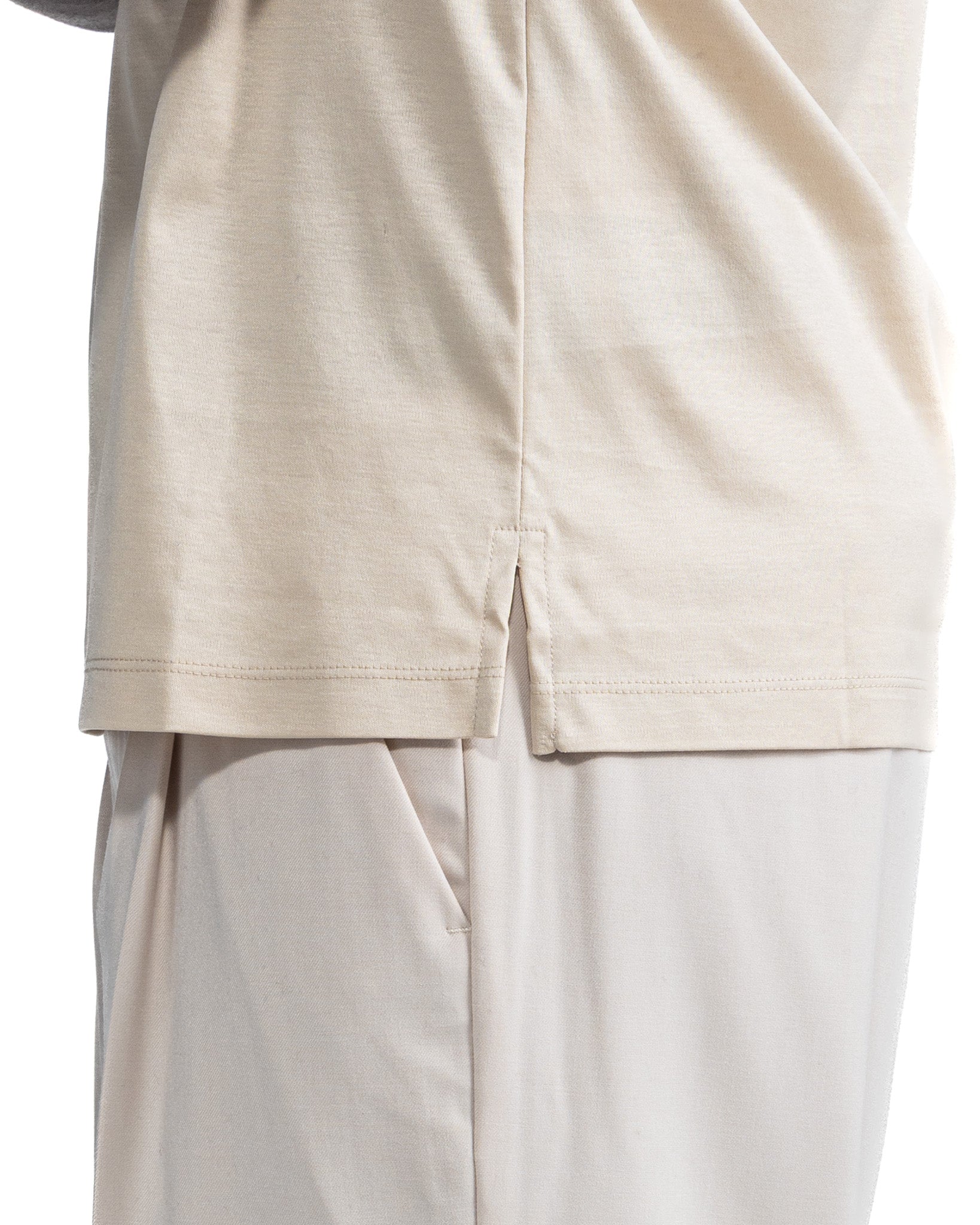 Hoorn T-shirt in beige lisle thread