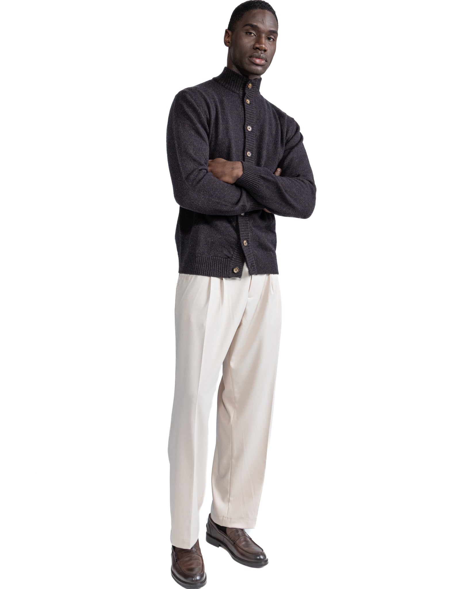 Giacca a maglia Tavolara mouliné moro