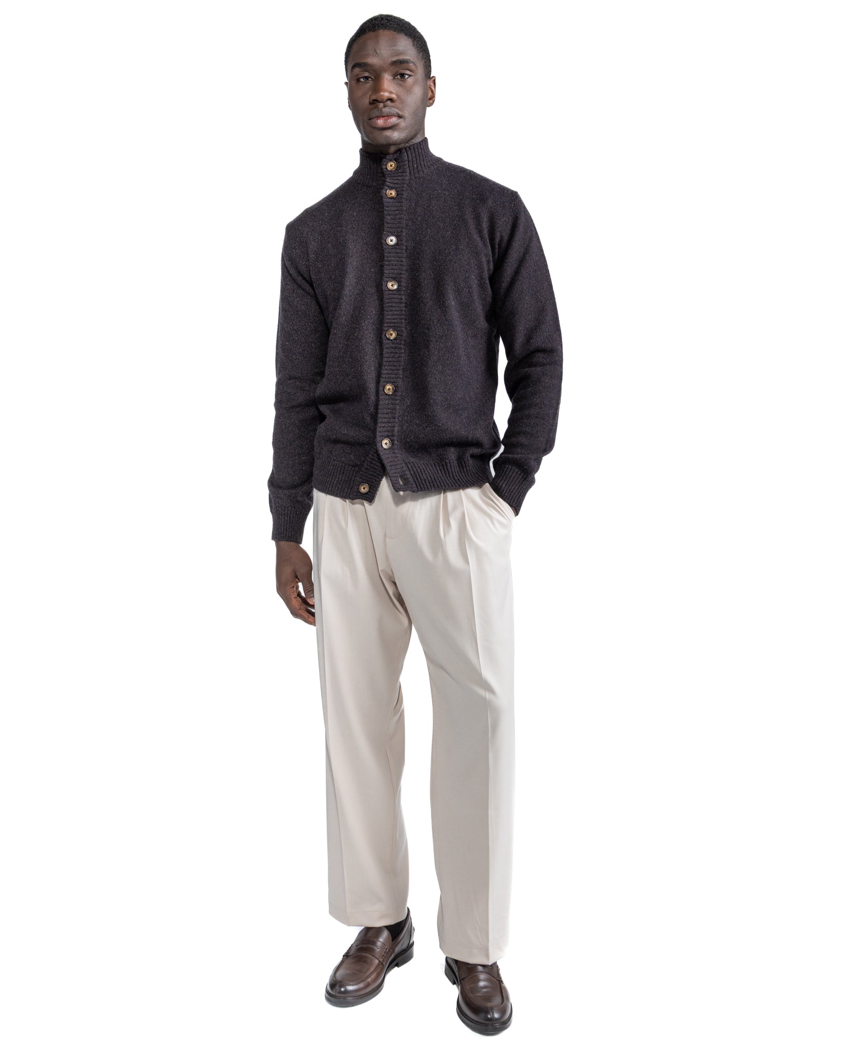 Giacca a maglia Tavolara mouliné moro