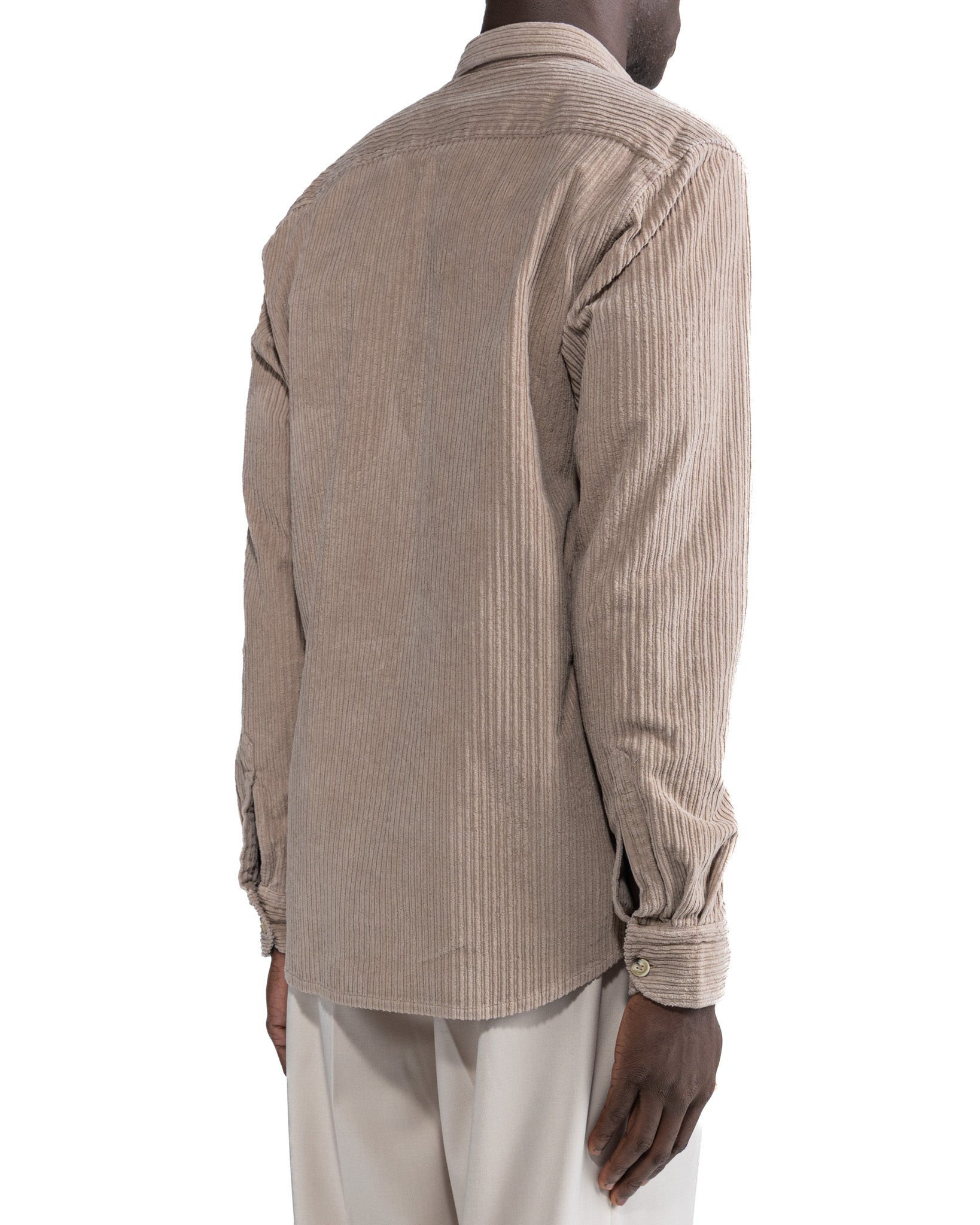 Camicia Atlantis in velluto beige