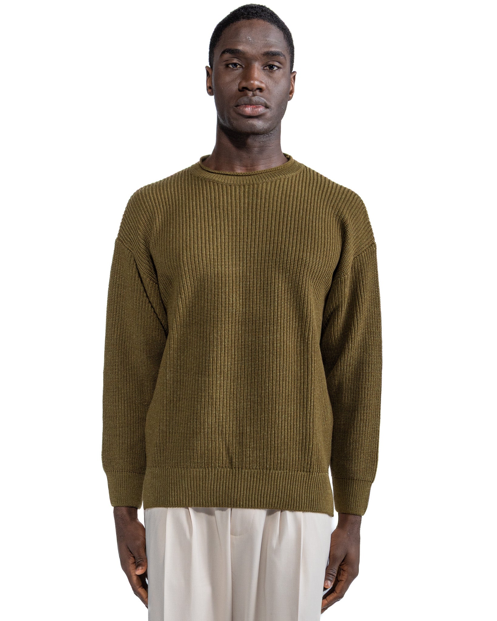 Sven Military Ribbed Crewneck