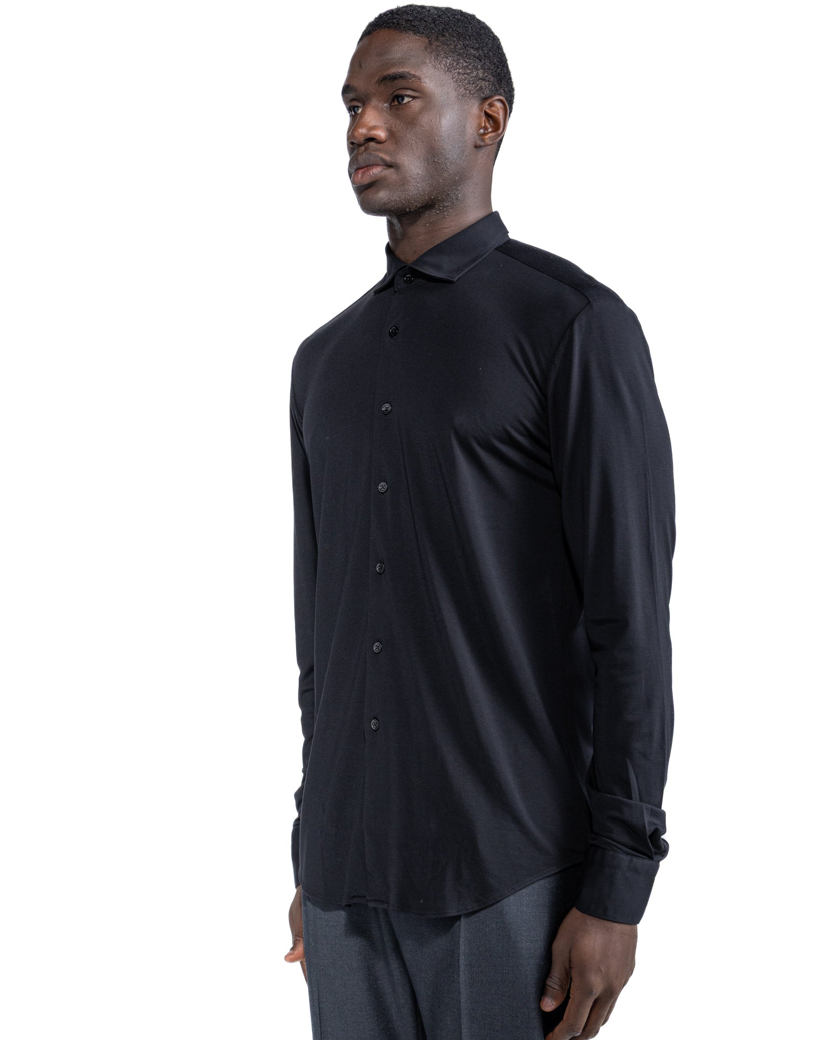 Camicia Radice in jersey nero