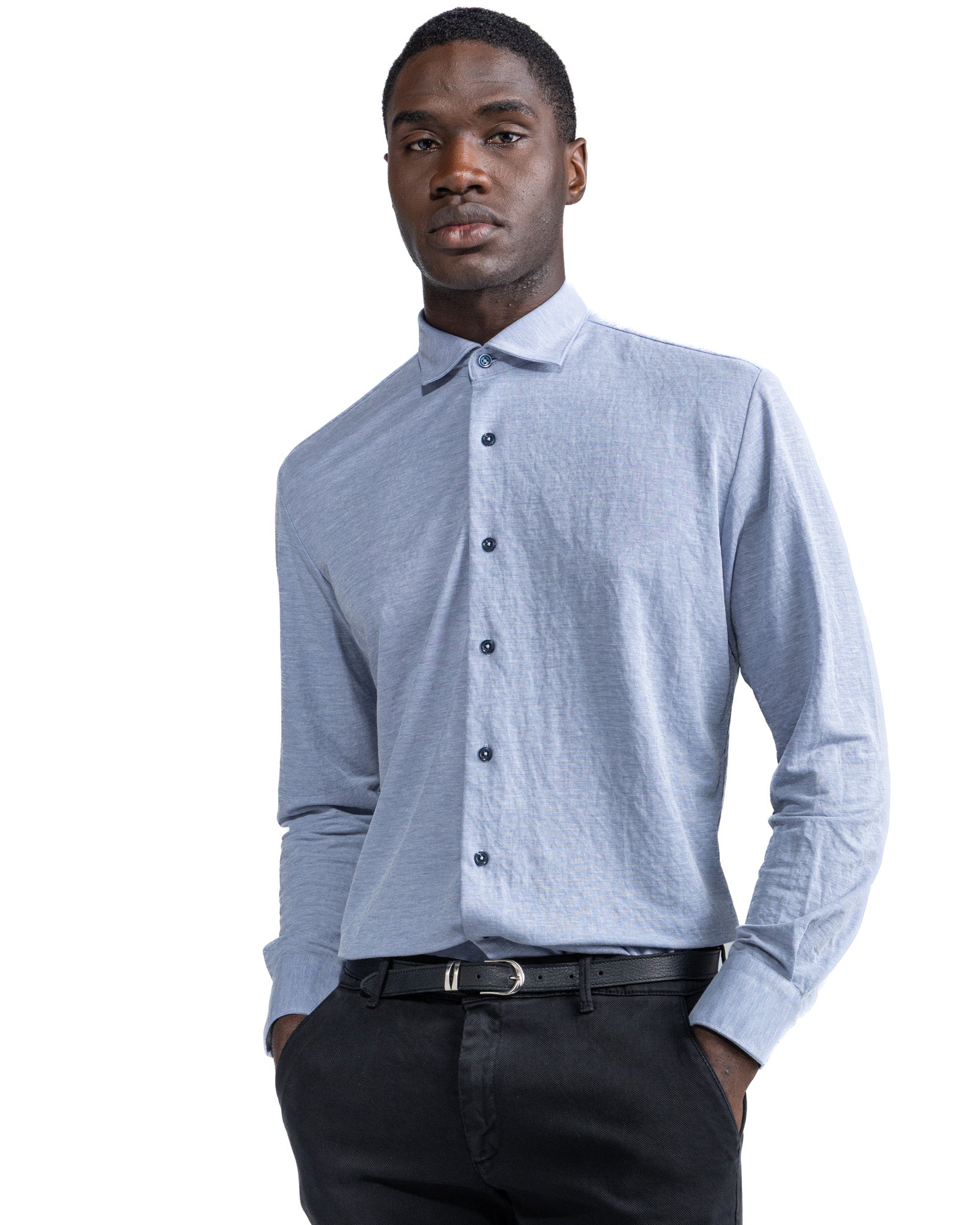 Chemise Oak en jersey bleu