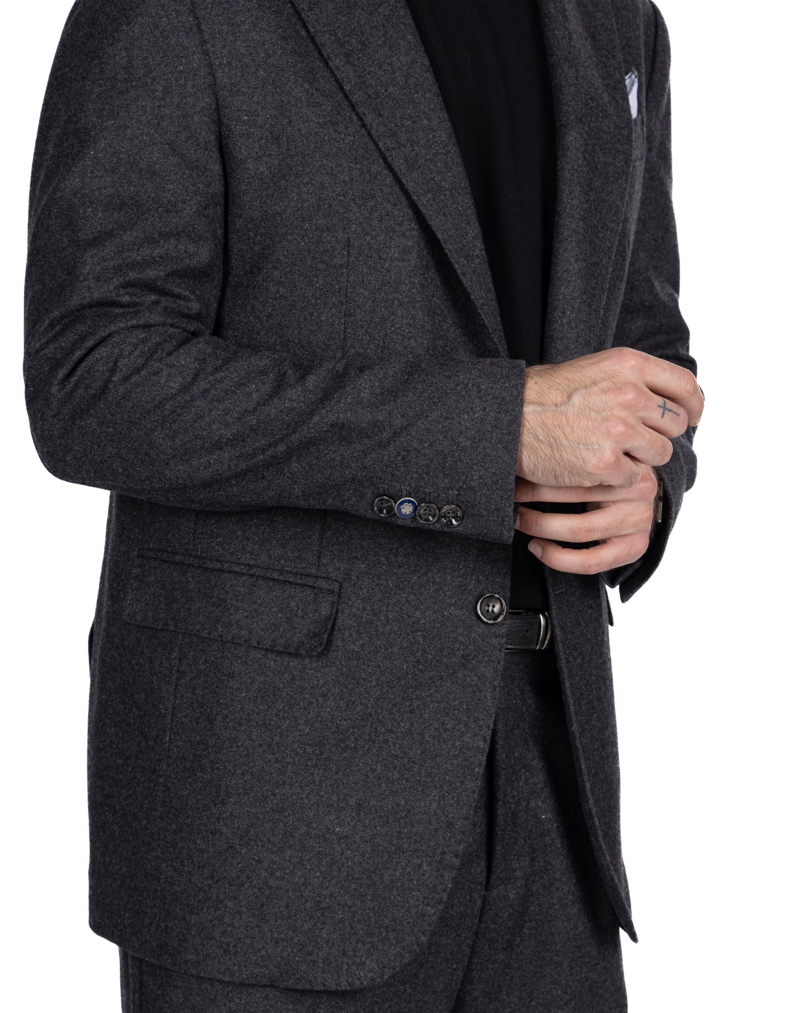 Reflex jacket in black flannel