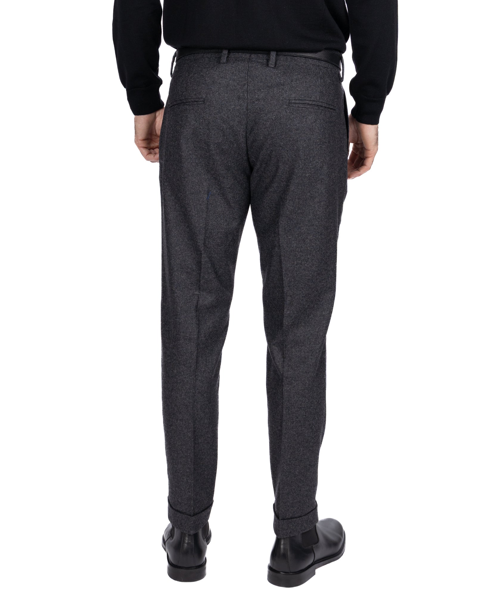 Leica Band Trousers in Anthracite Flannel