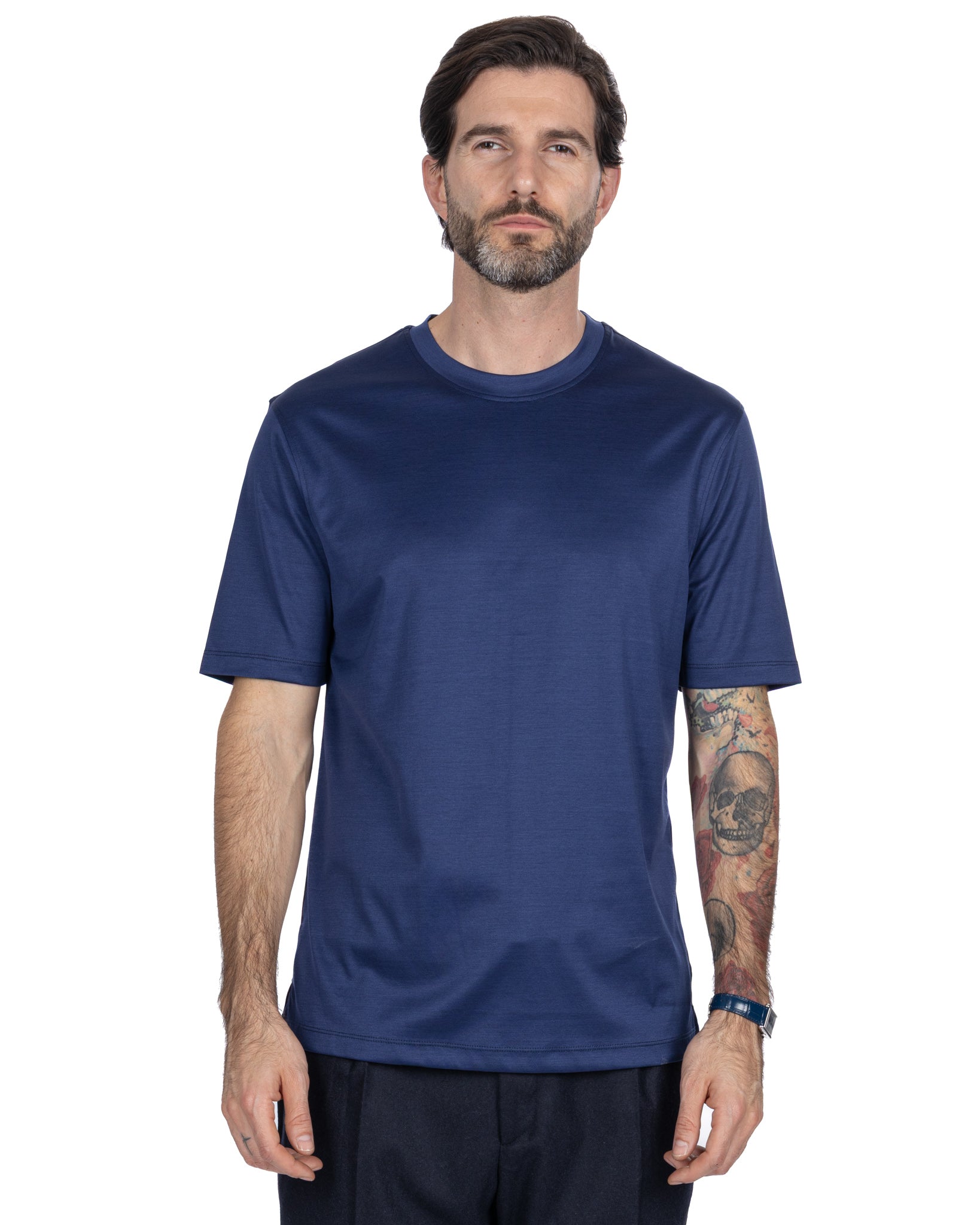 Hoorn T-shirt in blue lisle thread