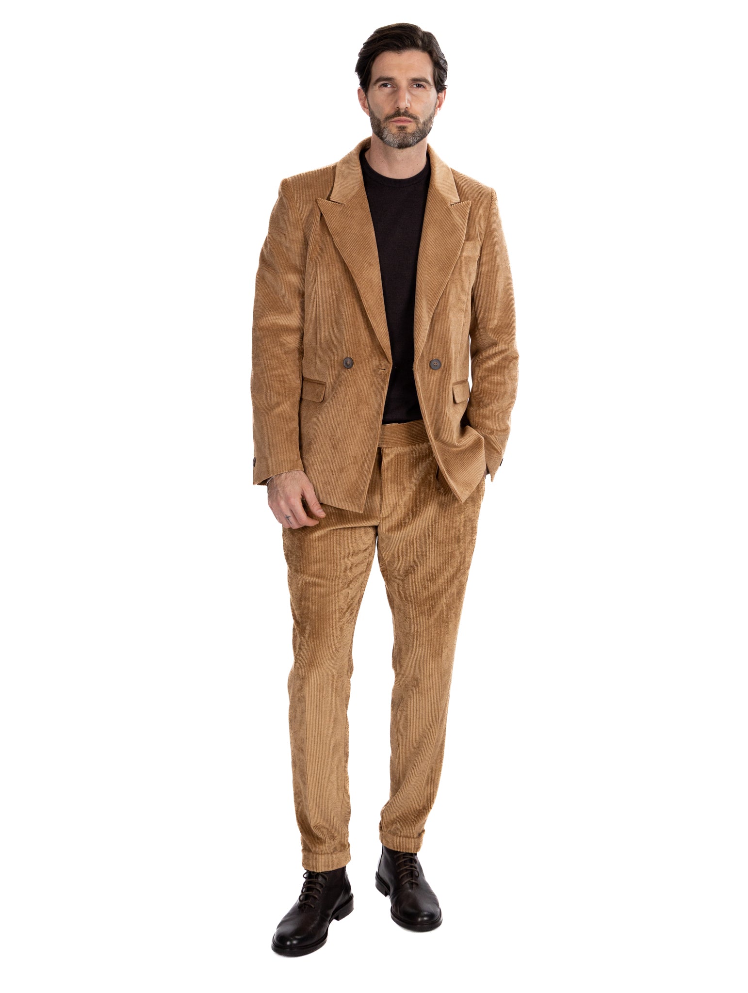 Pantalone James in velluto cammello