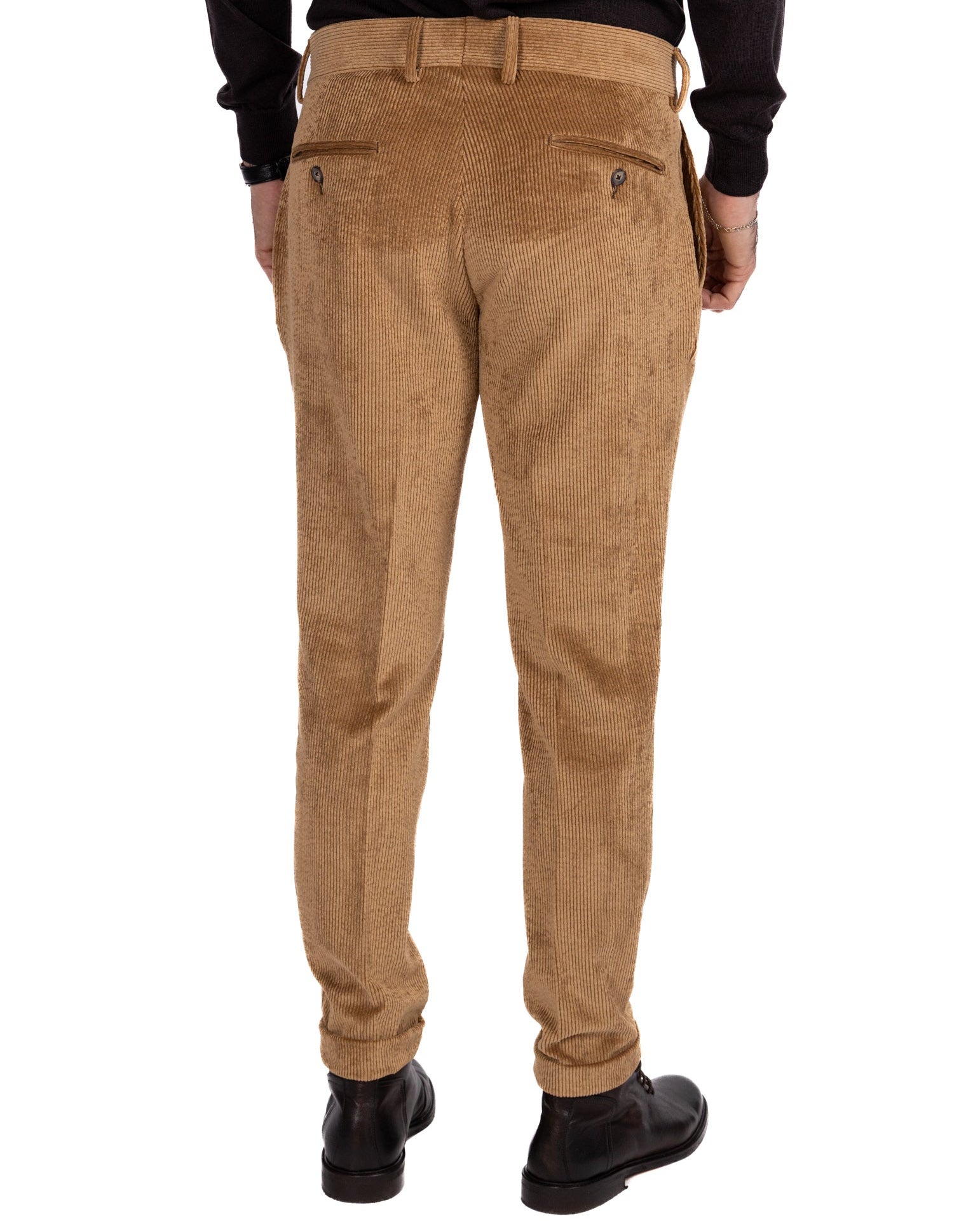 Pantalone James in velluto cammello