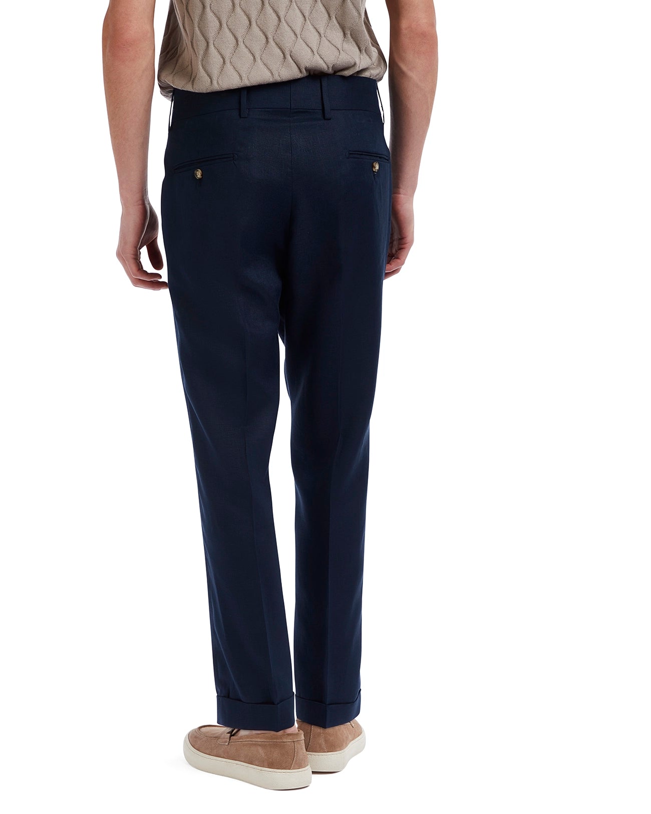 Pantalone Cargese in puro lino blu