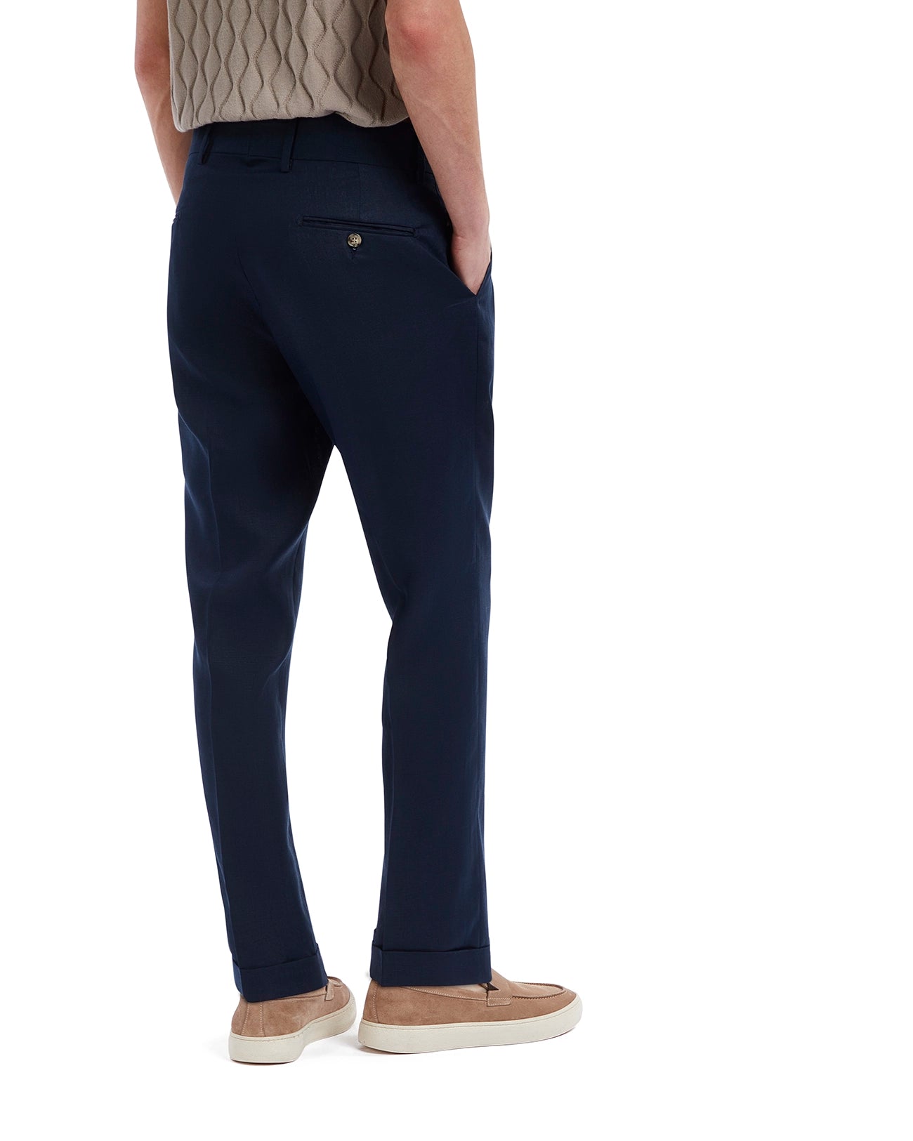 Pantalone Cargese in puro lino blu