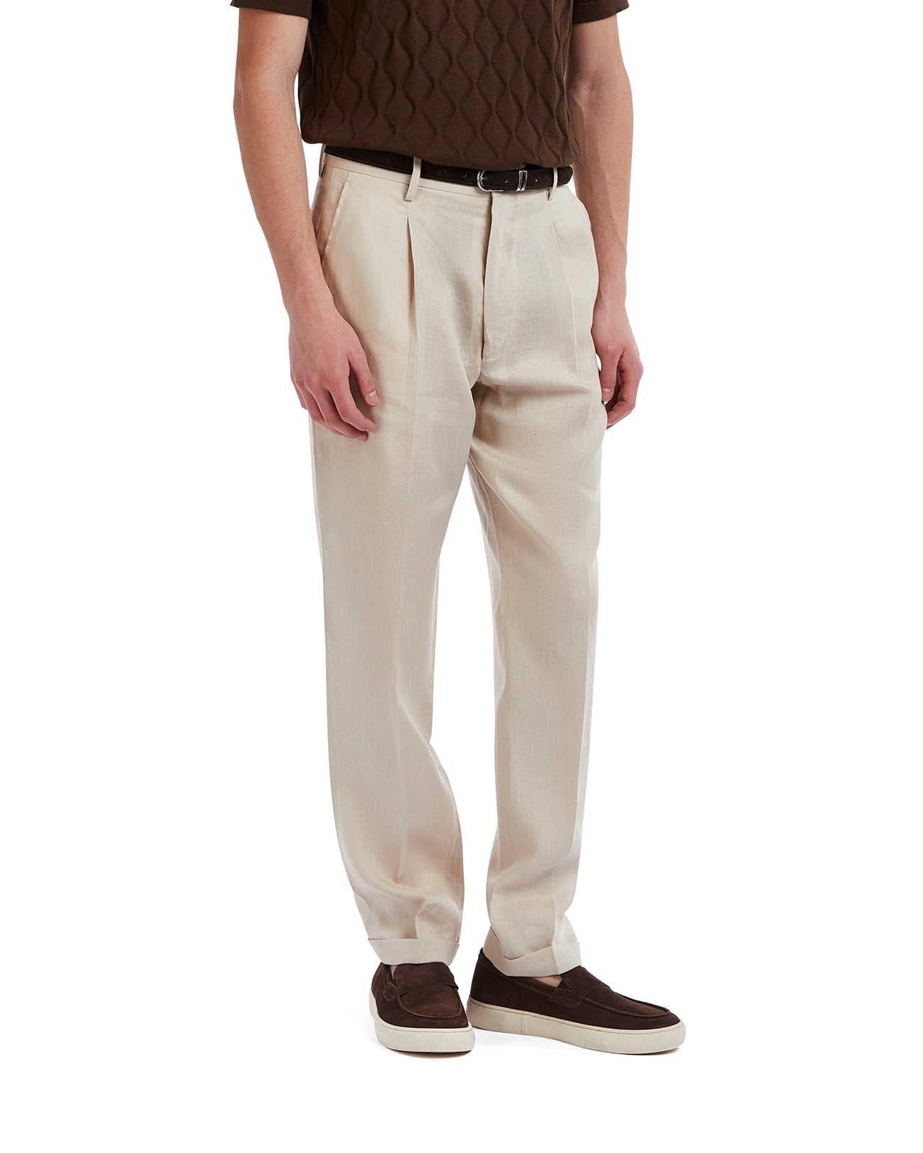 Pantalón Piana de lino puro color cáñamo
