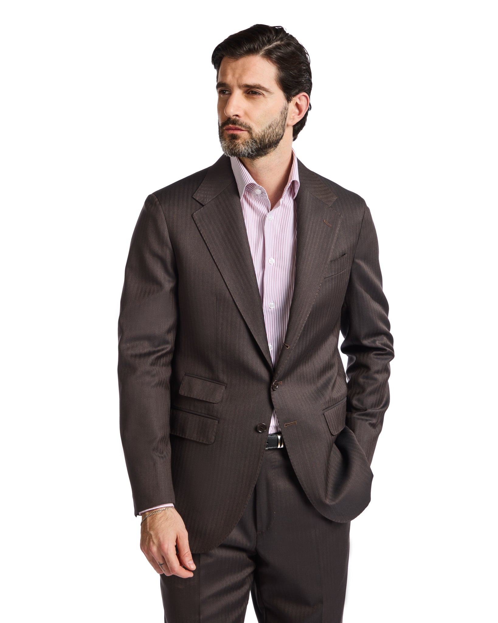 Perennial Vitale Barberis Canonico dark herringbone dress