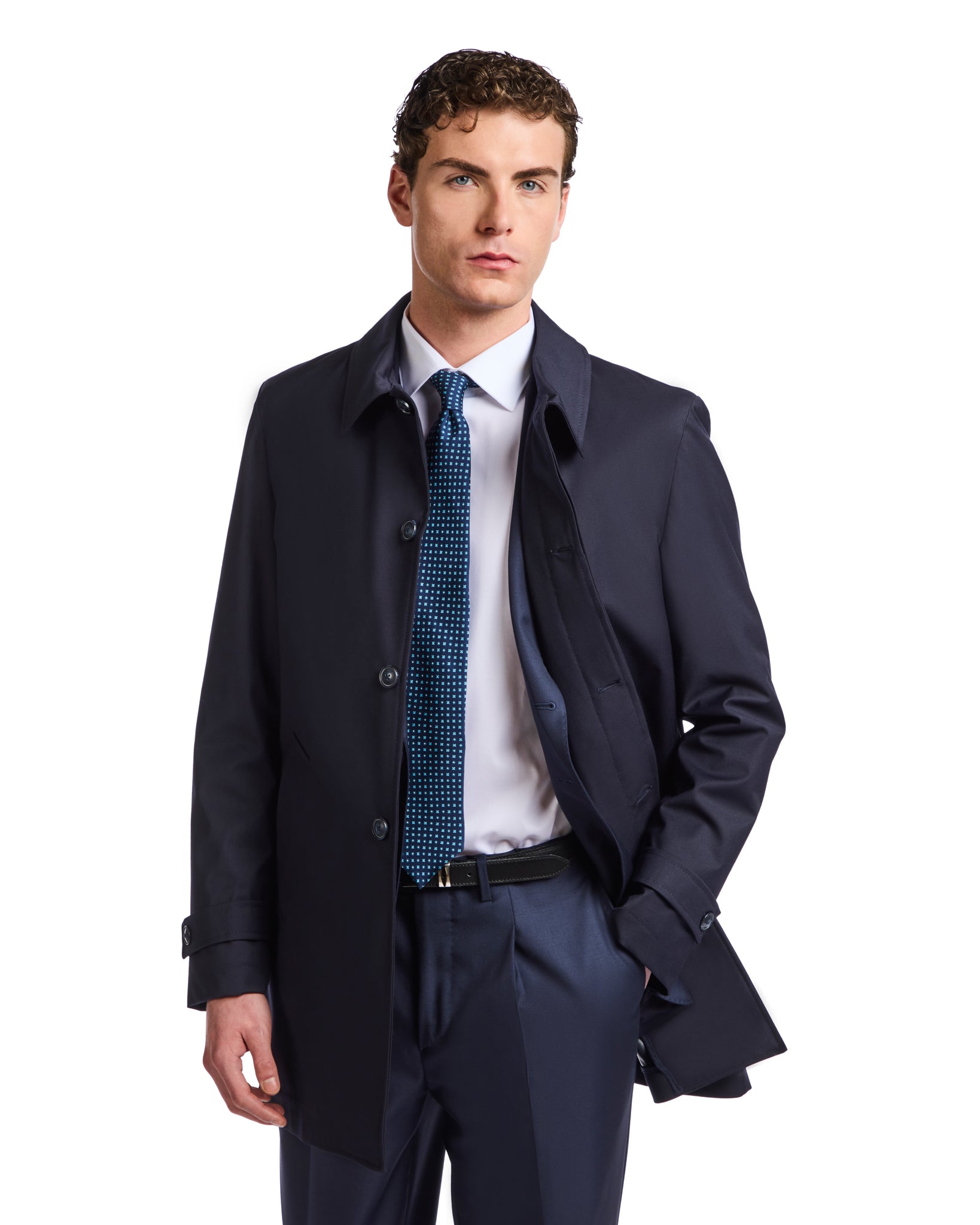 Mantua - blue unlined trench coat