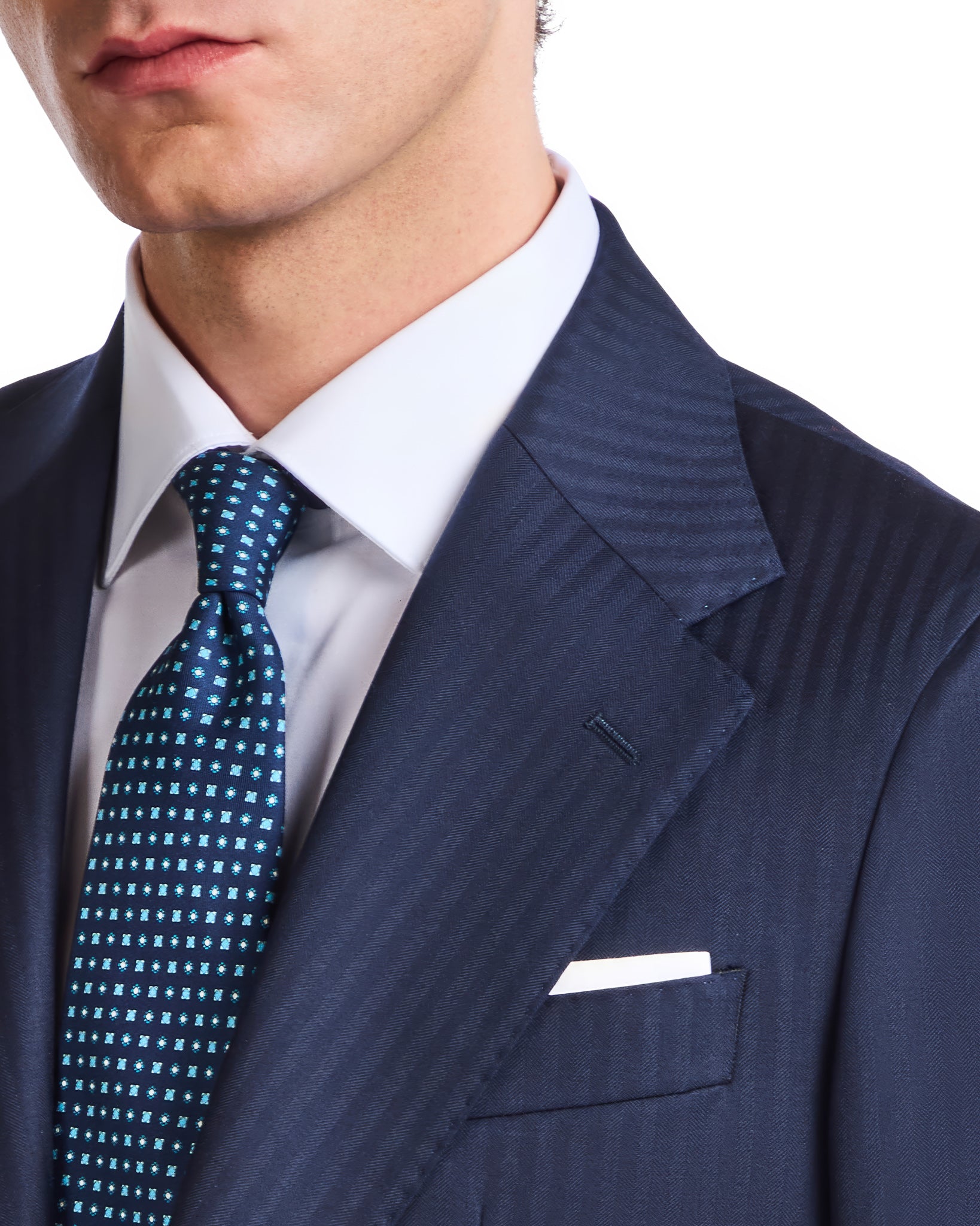 Traje Perennial Vitale Barberis Canonico espiga azul