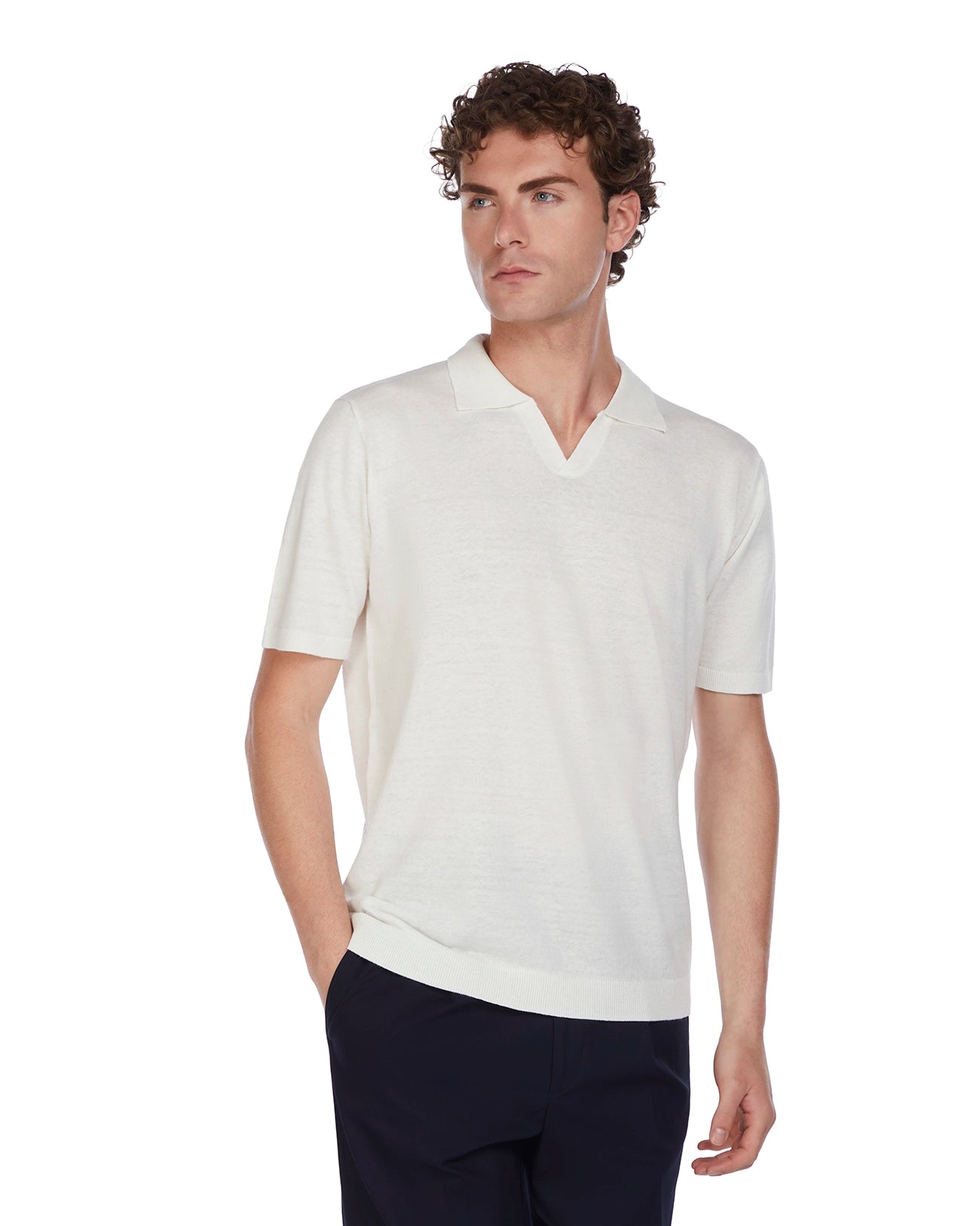 Polo Bandol de lino y algodón color cobre