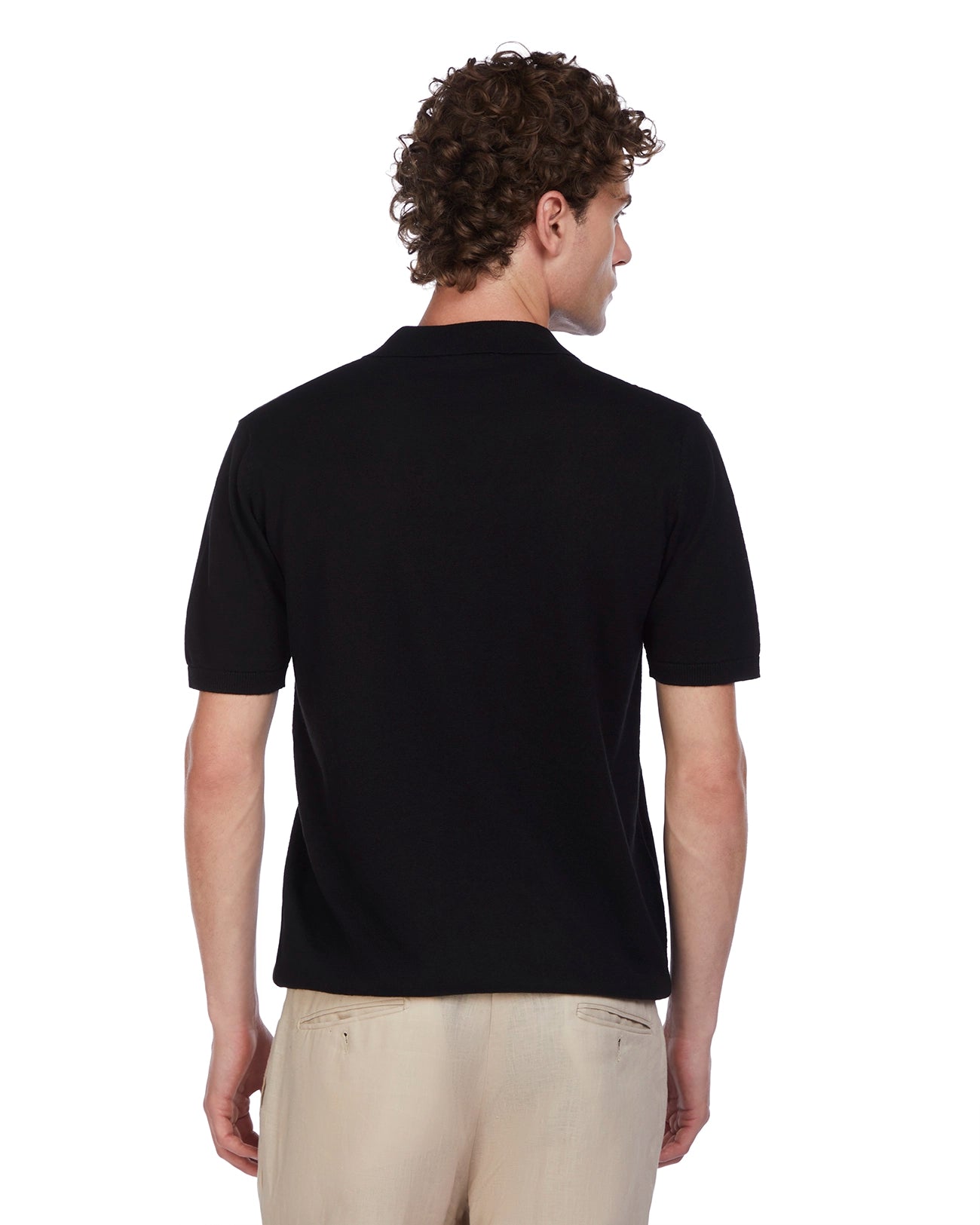 Polo Bandol de lino y algodón negro