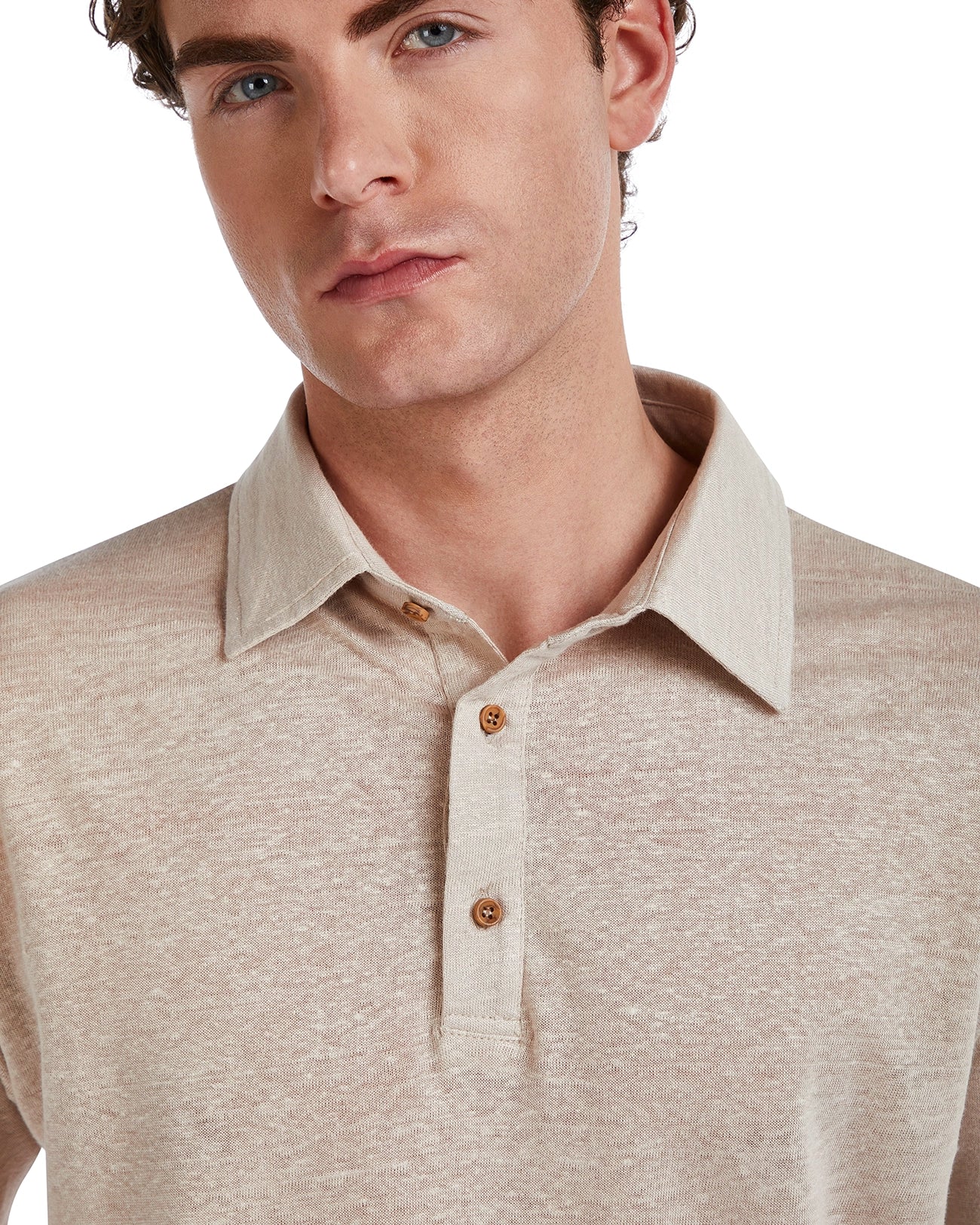 Polo Marcos in puro lino beige