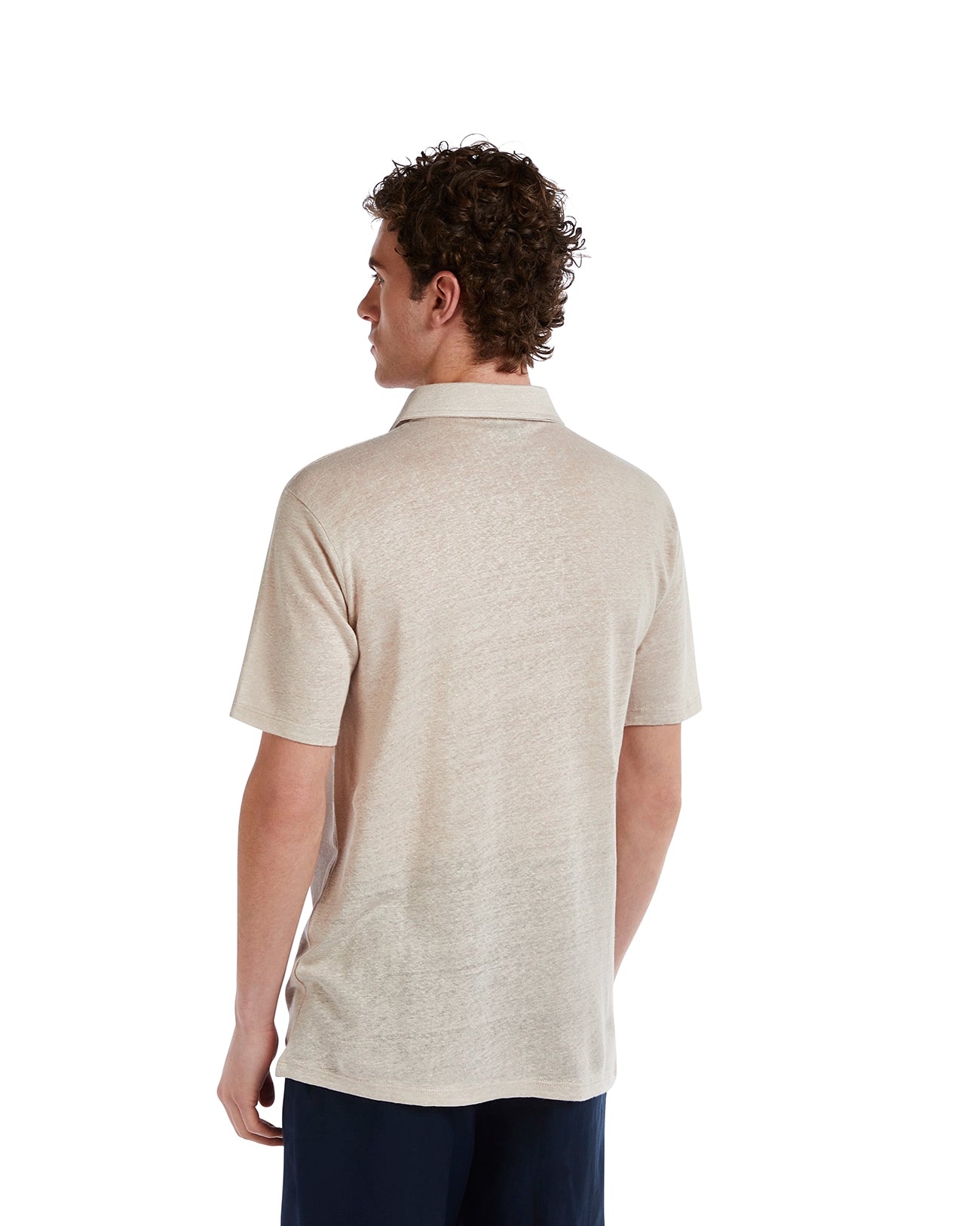 Polo Marcos de lino puro color beige
