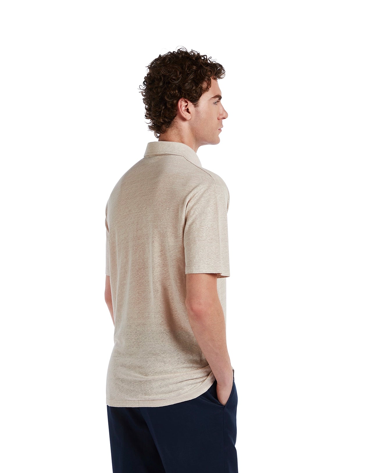 Polo Marcos de lino puro color beige