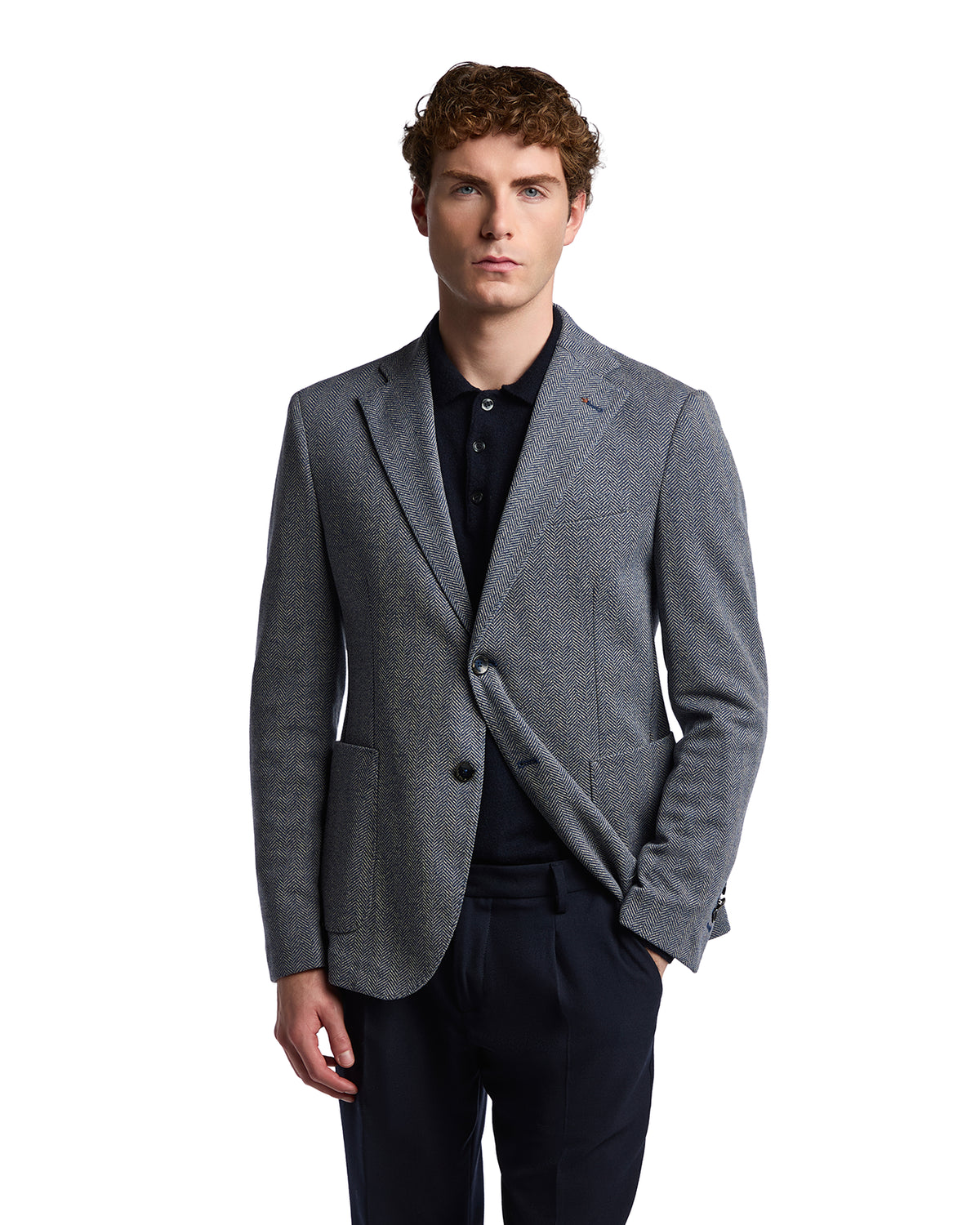 Chaqueta Espina de Pescado Ruinas azul