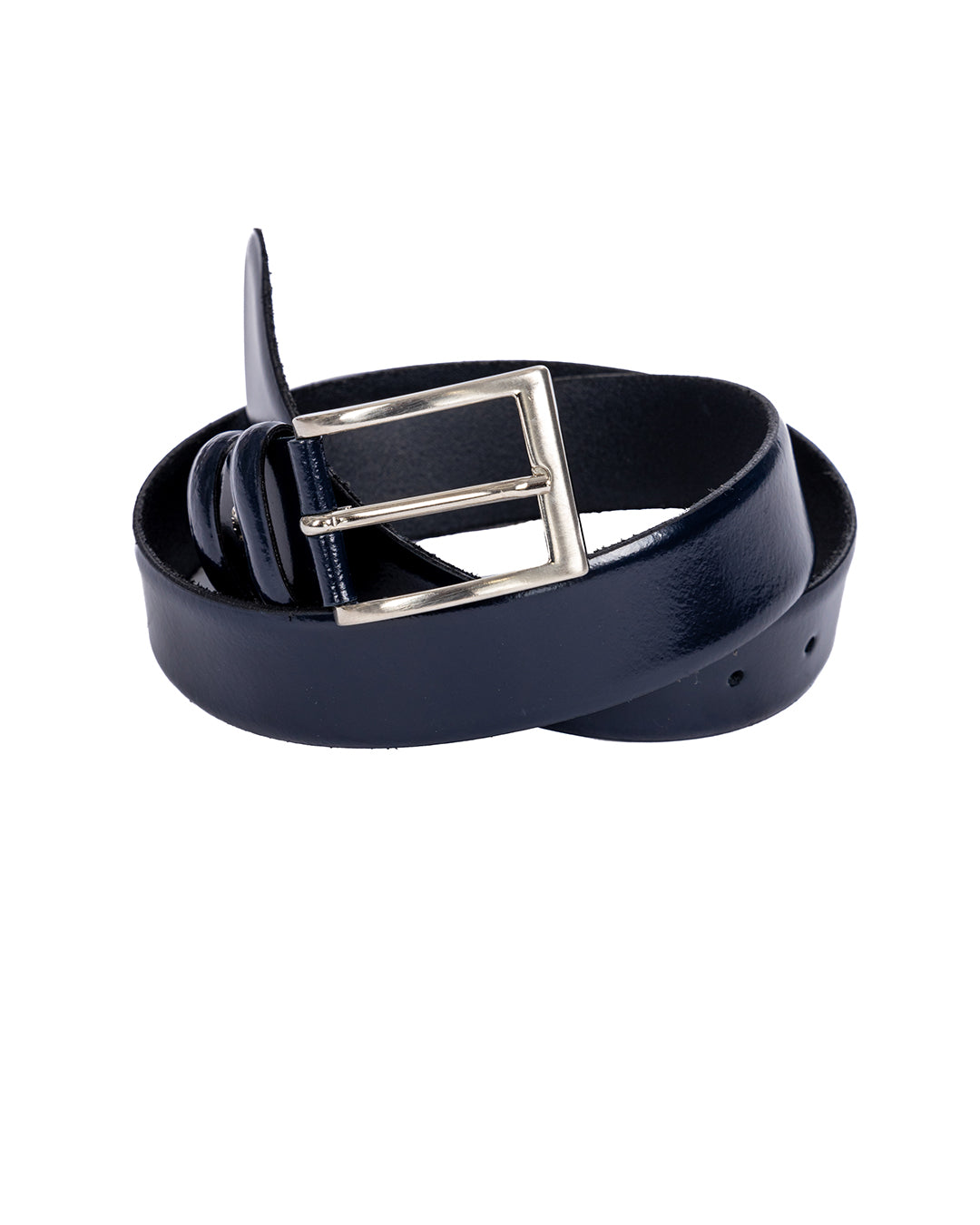 Anghiari - blue semi-gloss leather belt