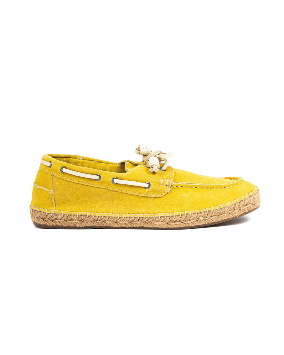 Pompéi - bateau en daim jaune avec semelle en corde