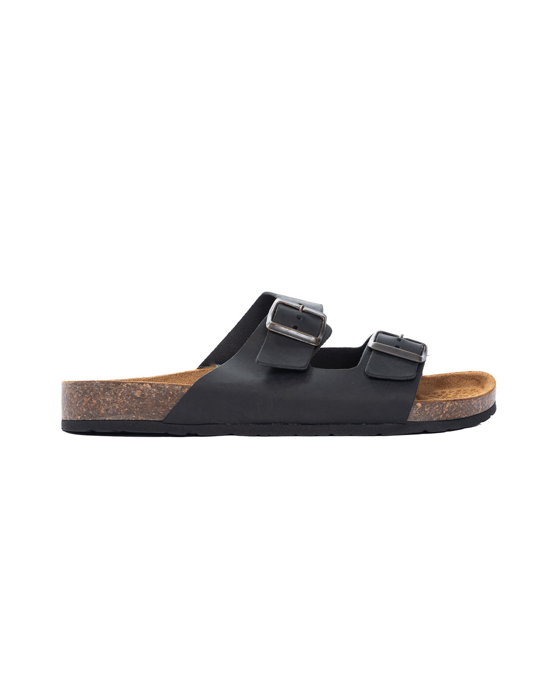 Omar - chaussons en cuir lavé noir