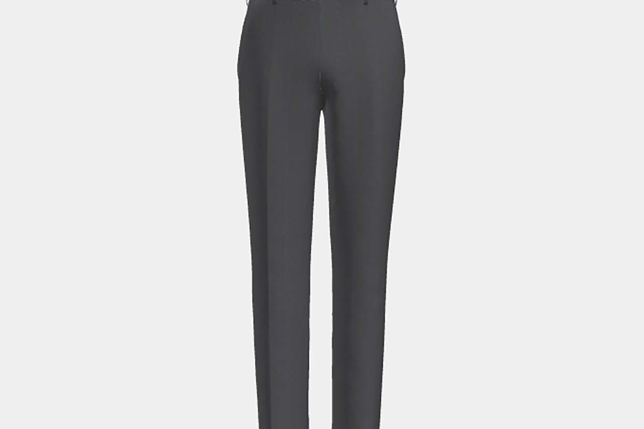 Pantalon ajusté en laine gris à fines rayures années 130 Caccioppoli