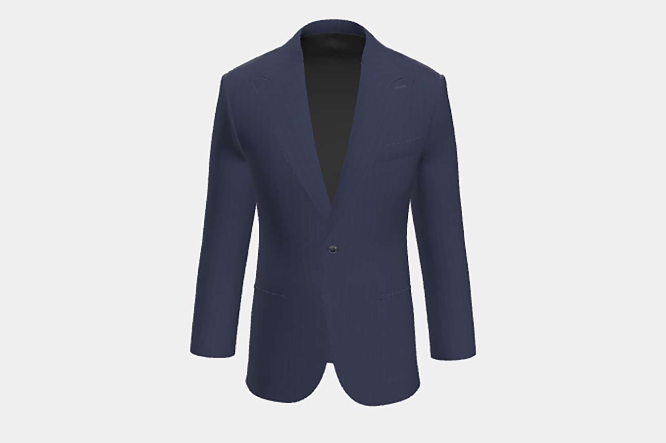 Tailored blue pinstripe 130s wool jacket Caccioppoli