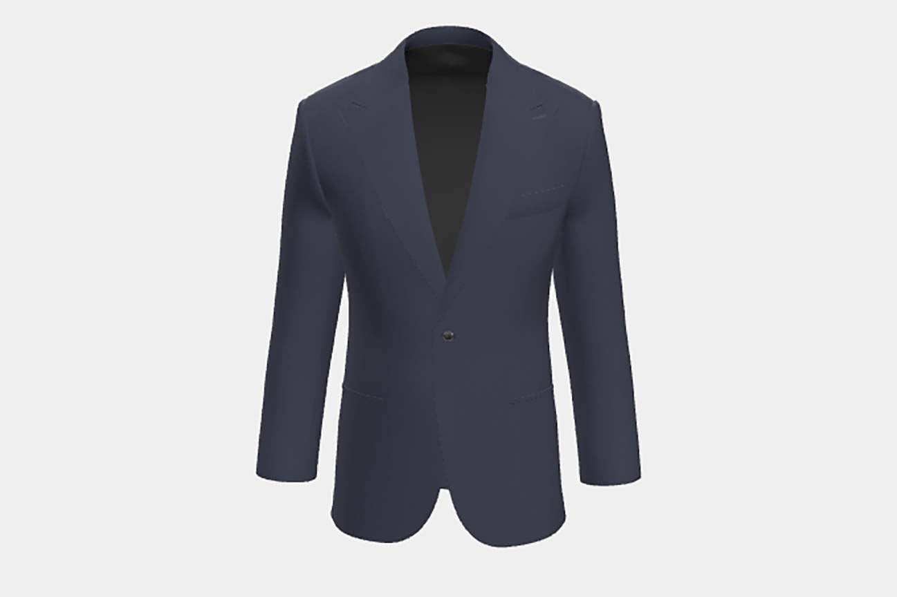 Veste tailleur en laine bleu Canonico années 120