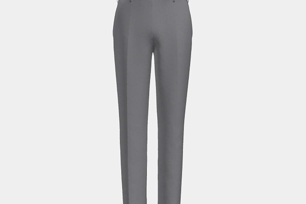 Bespoke 150s gray wool and silk trousers Caccioppoli